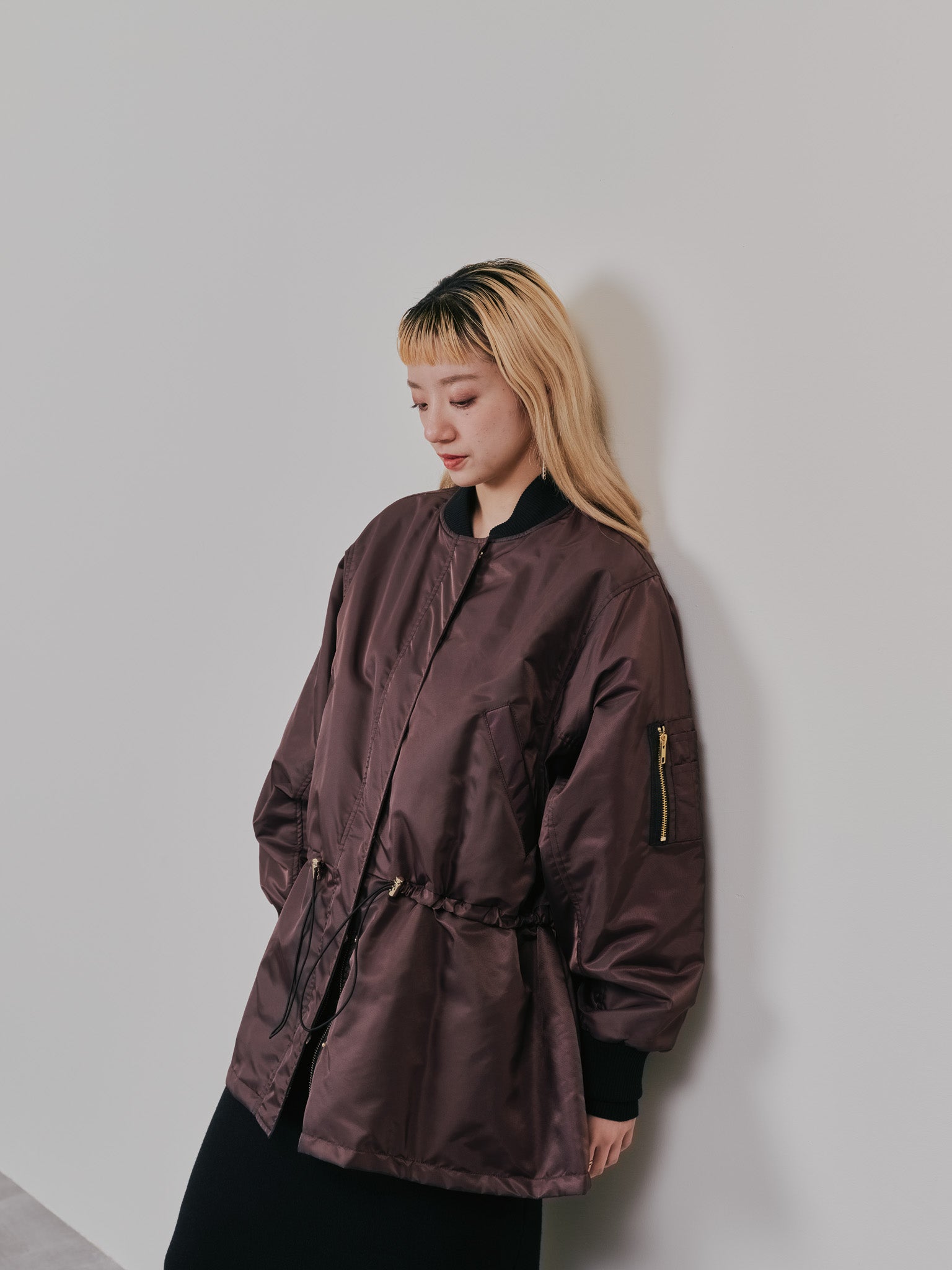 Christiandada 短丈ブルゾンma-1ブラウン茶 Christiandada 短丈ブルゾンma-1ブラウン茶