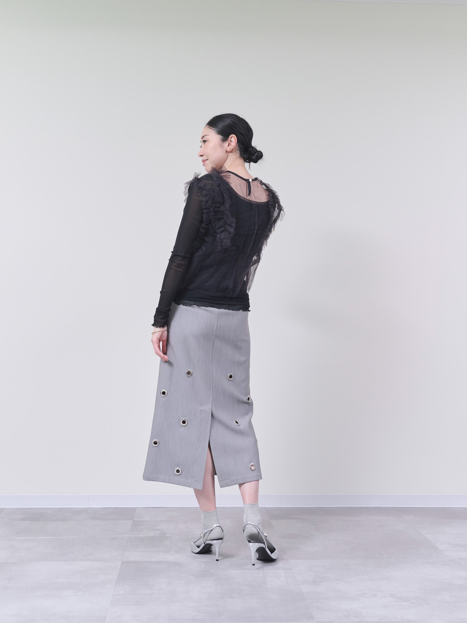 ソフトチュールトップス　[608296] black