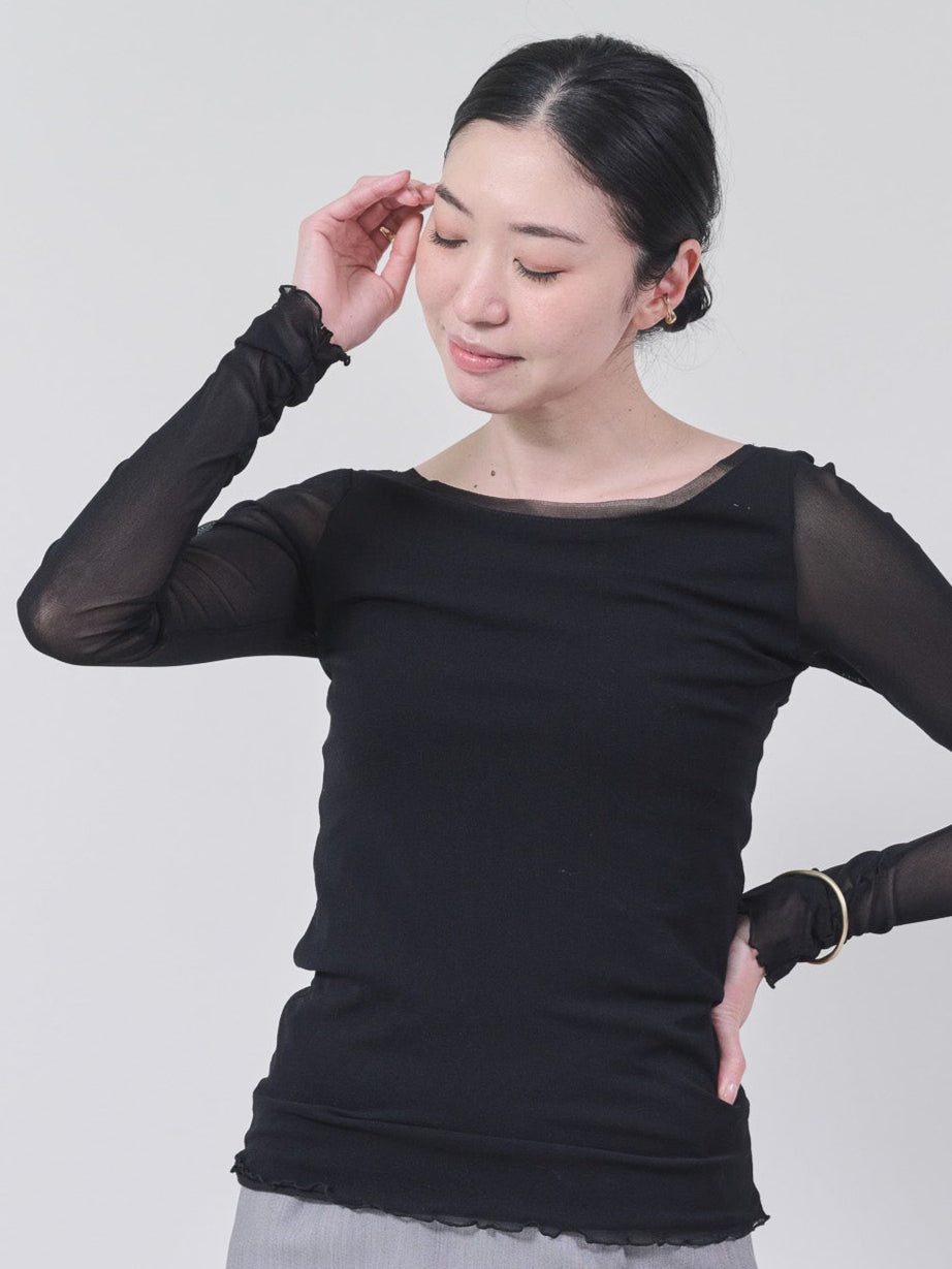 ソフトチュールトップス　[608296] black