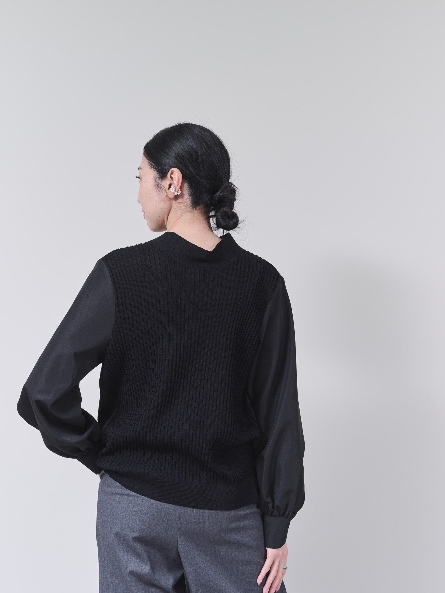2WAYニット×ブラウストップス [601273] black