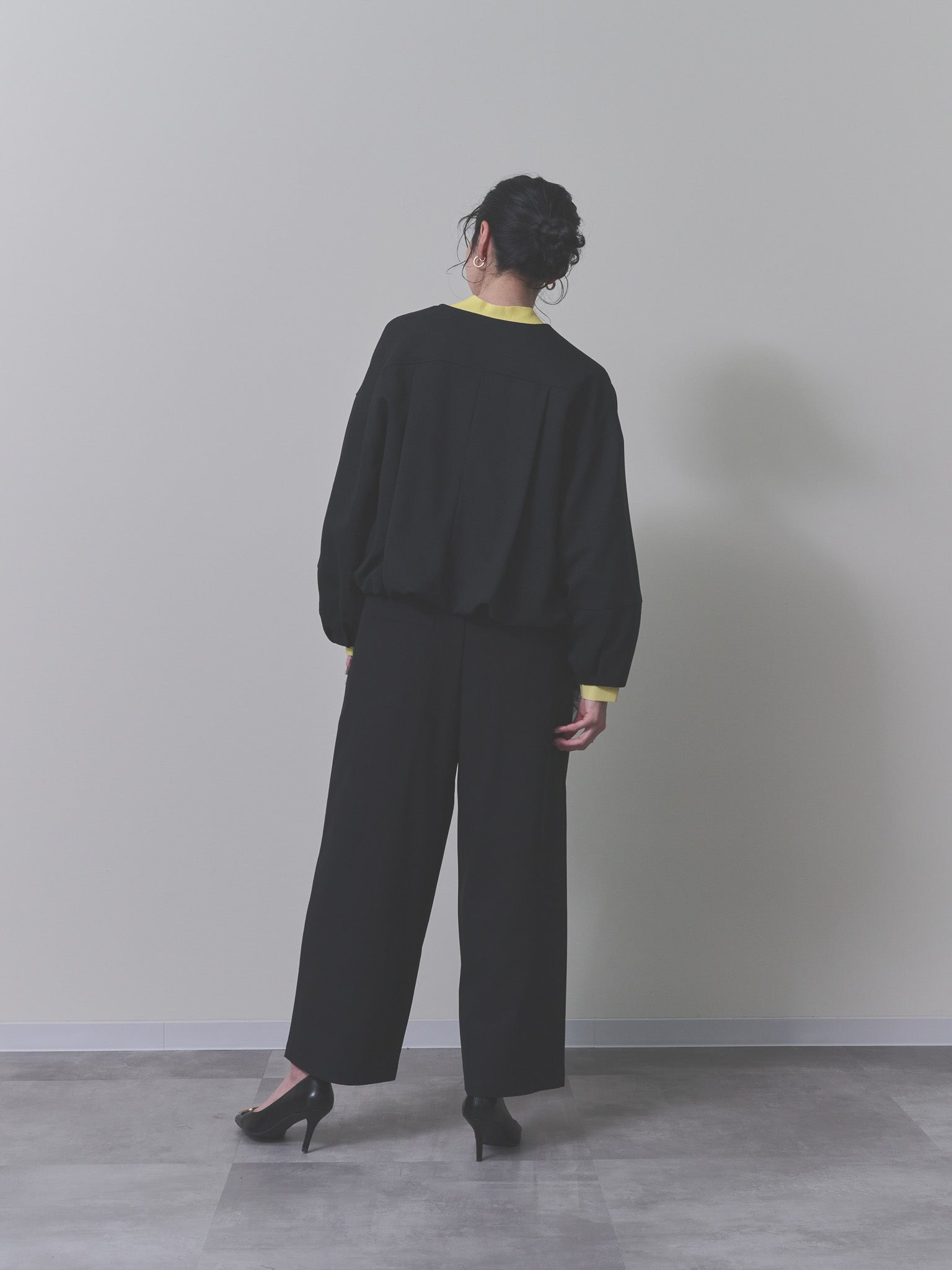 チュールフリルロンパース　[608313] black