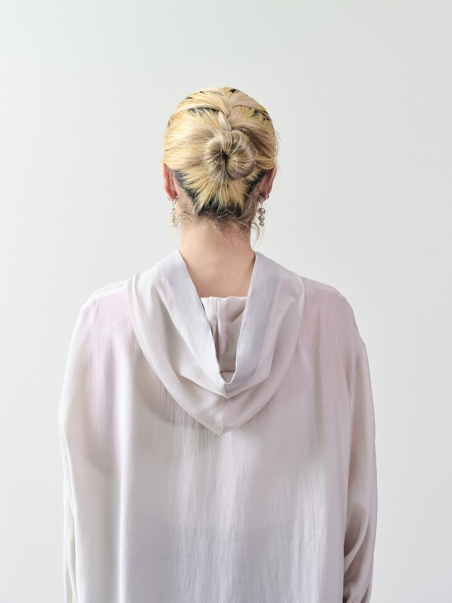 テープ配色シアーフーディートップス [601331] light beige