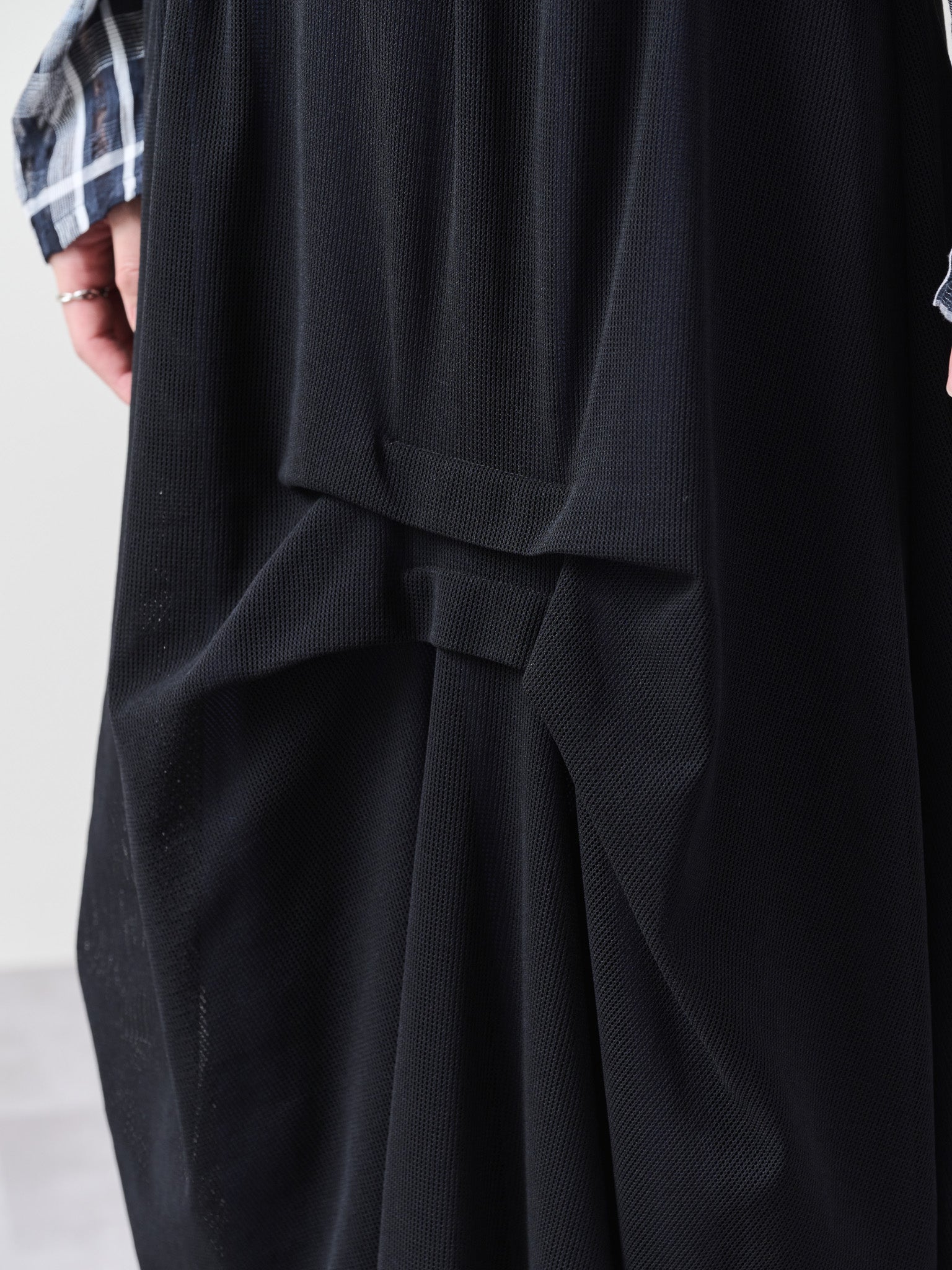 メッシュタック配色スカート [601316] black