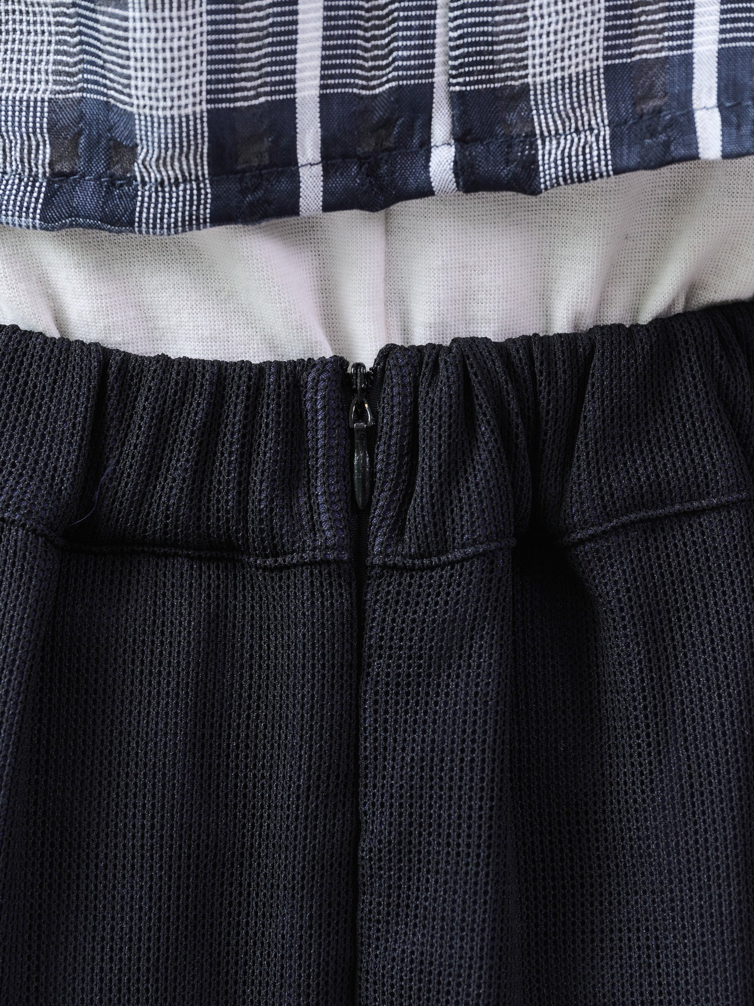 メッシュタック配色スカート [601316] black