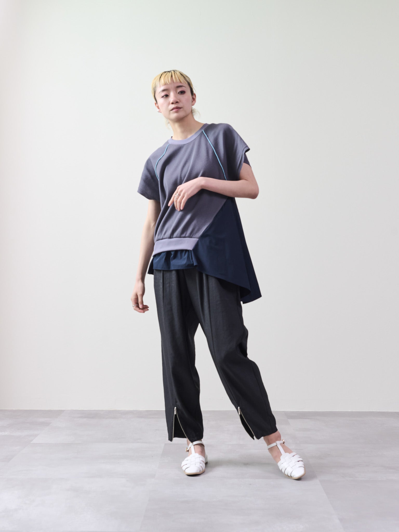 ヘムジップコクーンパンツ [601309] black
