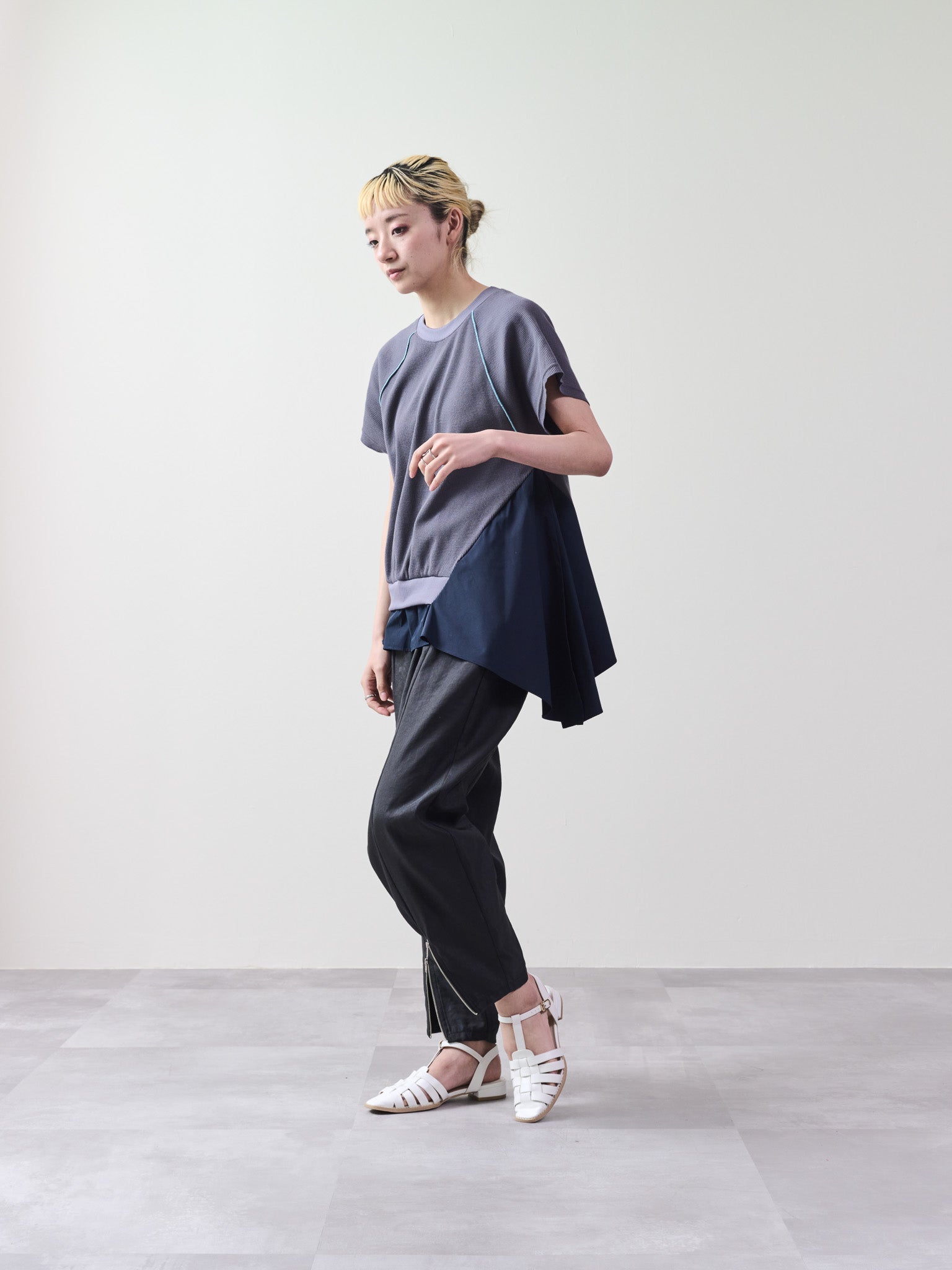 ヘムジップコクーンパンツ [601309] black