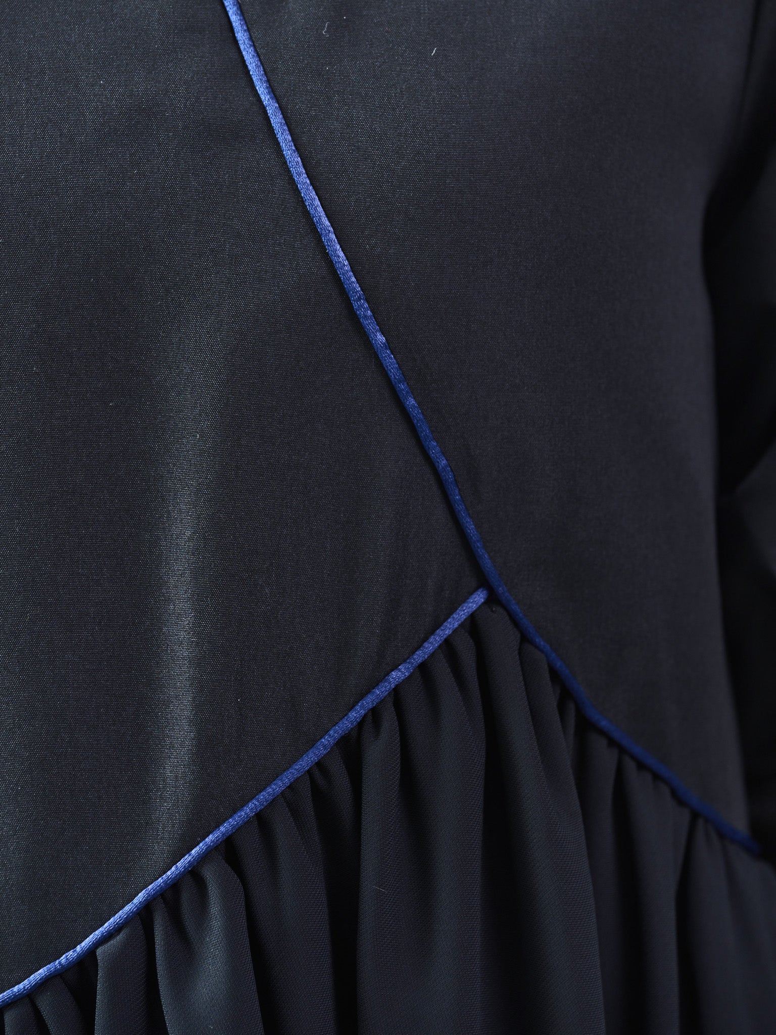配色パイピングパネルフレアワンピース [601320] black