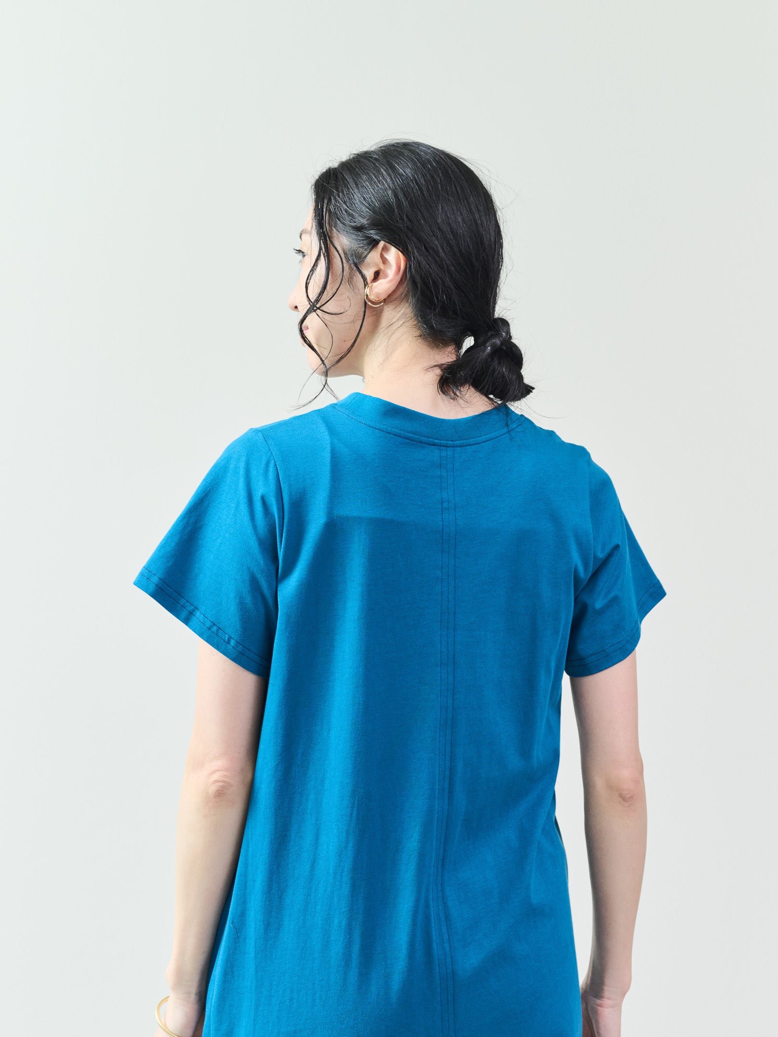 フロントリボン配色ステッチワンピース [601326] blue