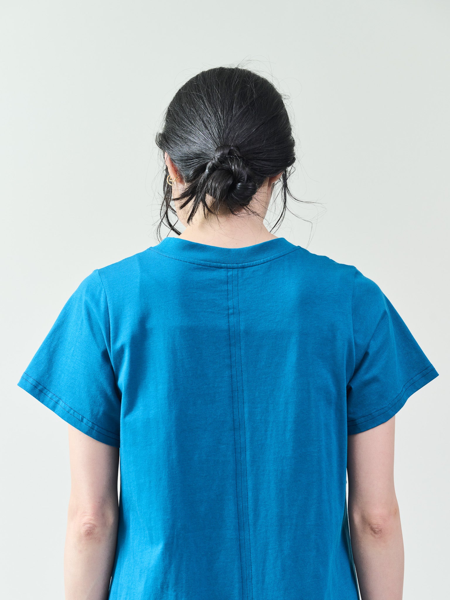 フロントリボン配色ステッチワンピース [601326] blue