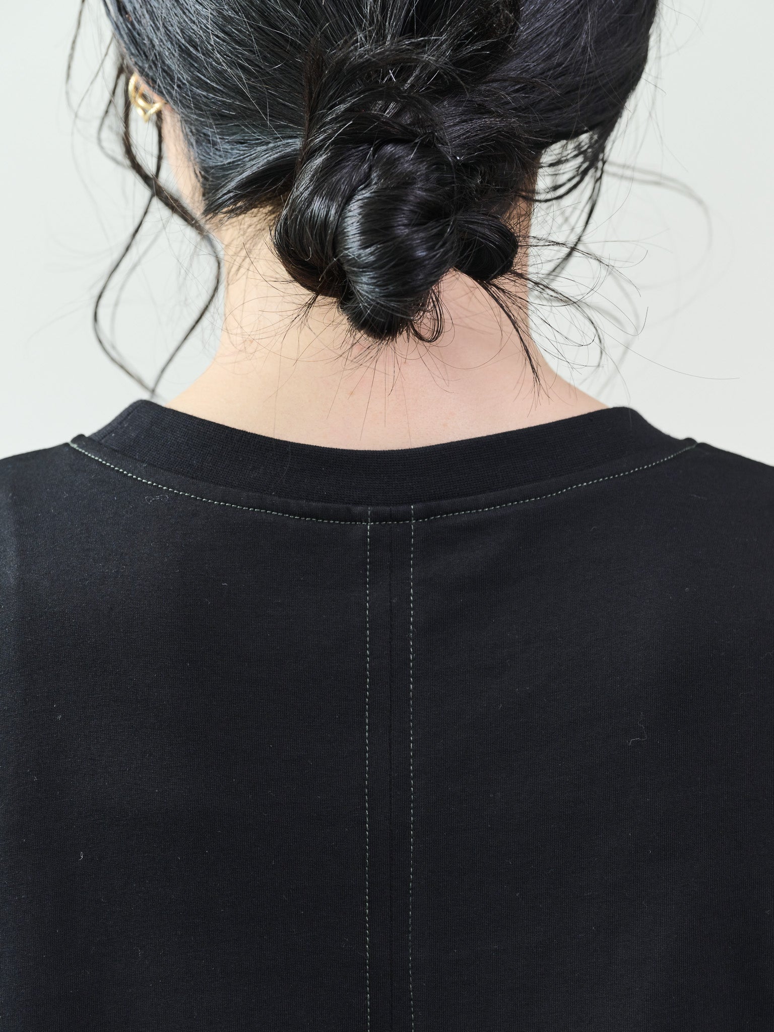 フロントリボン配色ステッチワンピース [601326] black