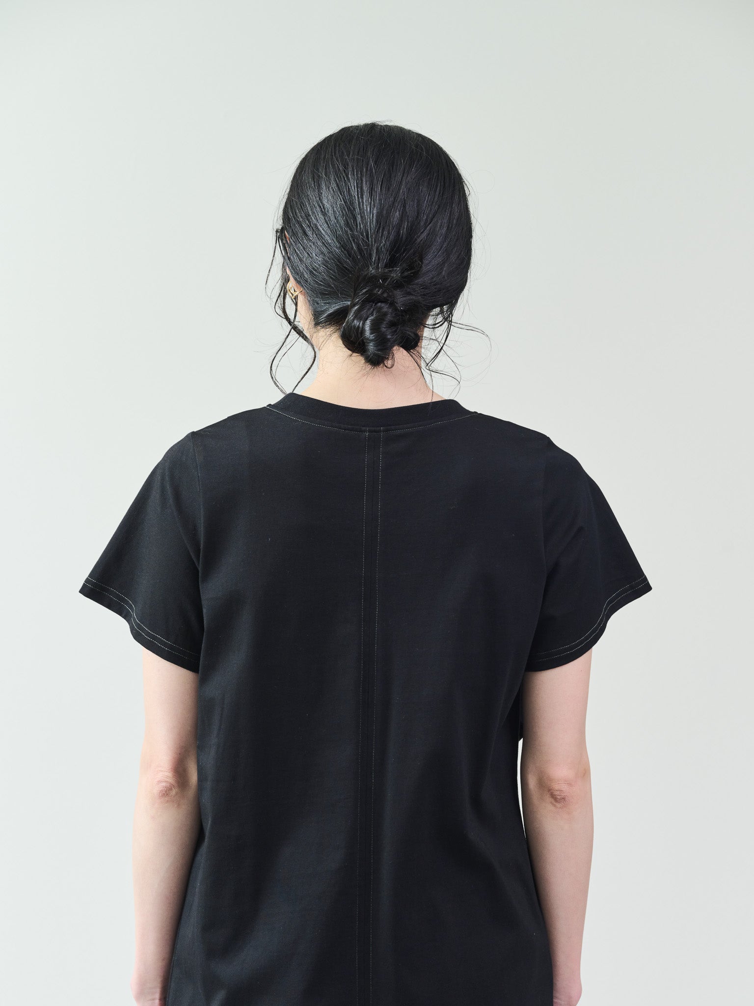 フロントリボン配色ステッチワンピース [601326] black