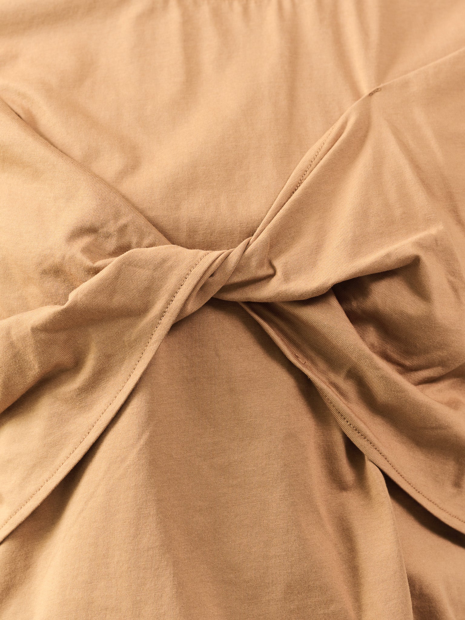フロントツイストアシメヘムトップス [601325] camel