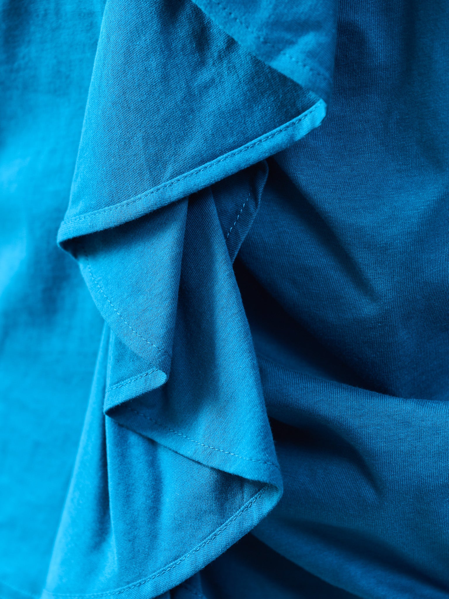 アシメフリルギャザーノースリトップス [601324] blue