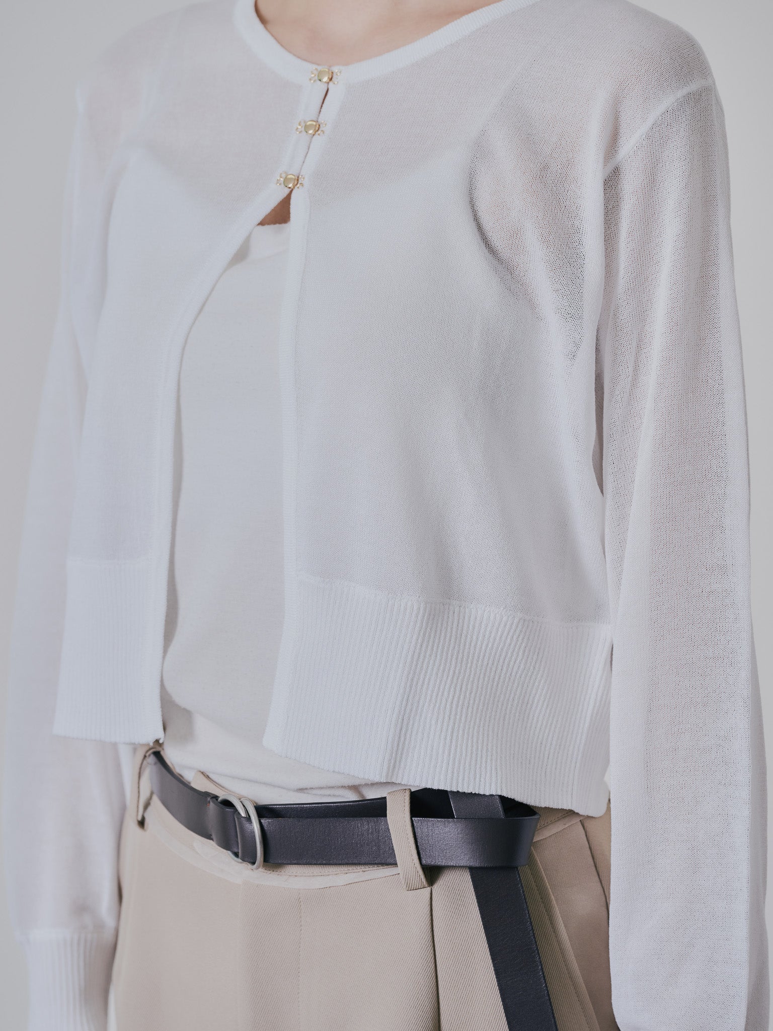 フロントホックニットカーディガン [601327] off