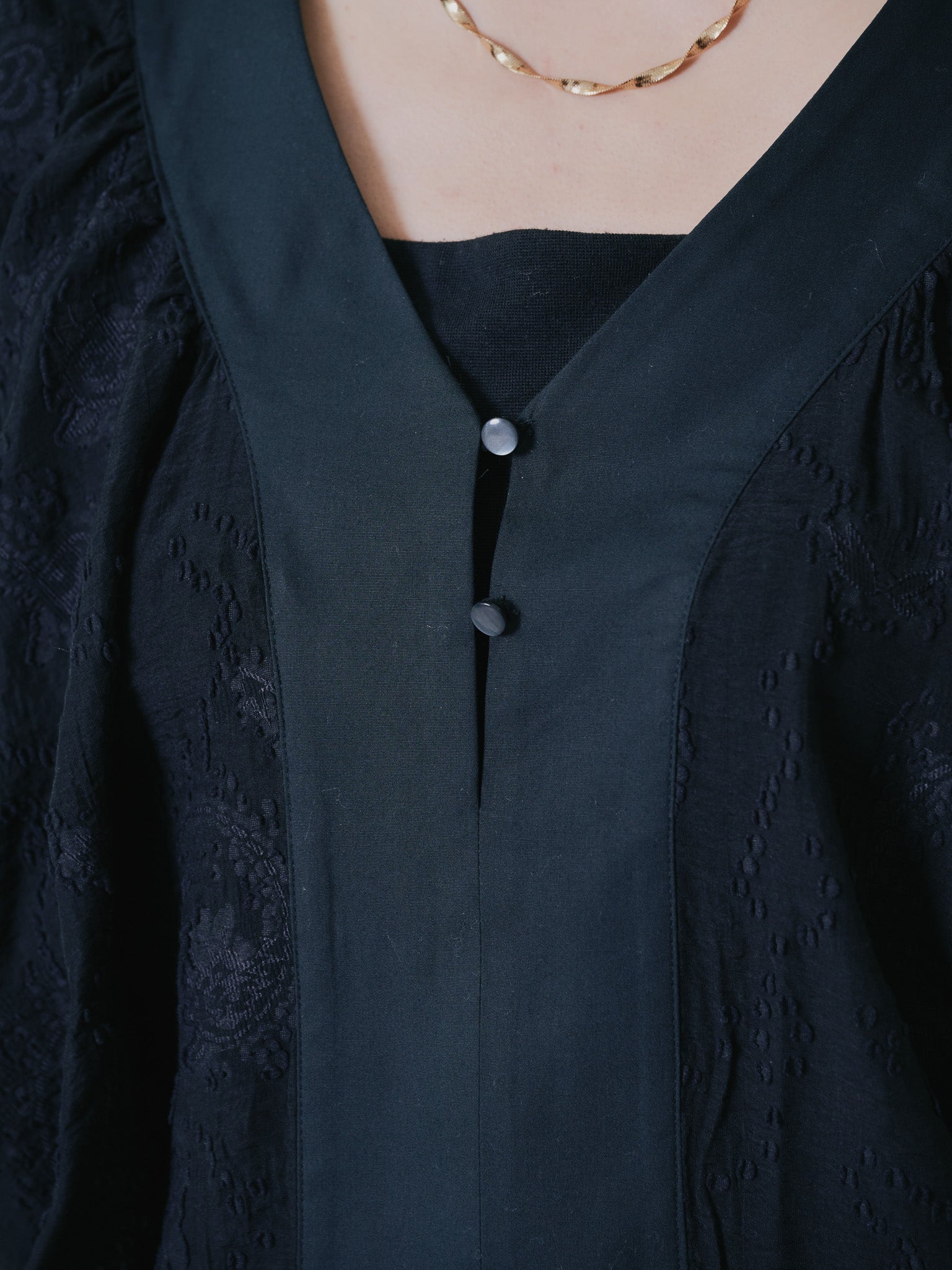 ペイズリージャガードブラウス [603315] black
