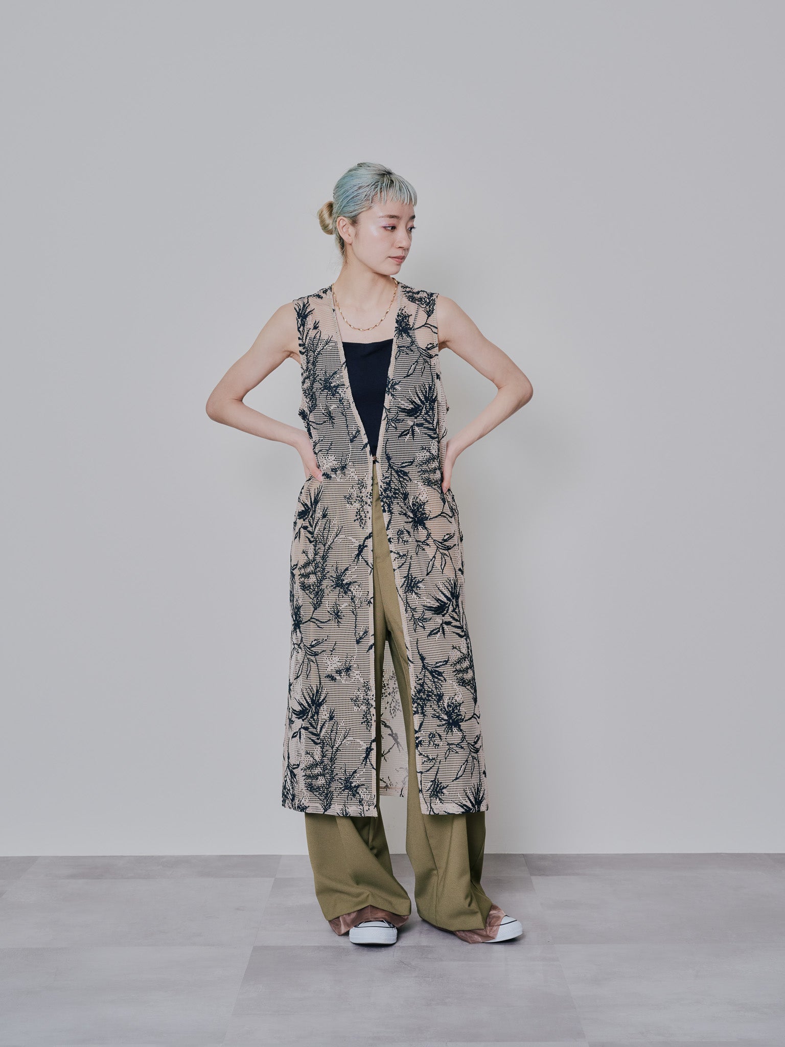 ボタニカルレースジレ [603311] beige