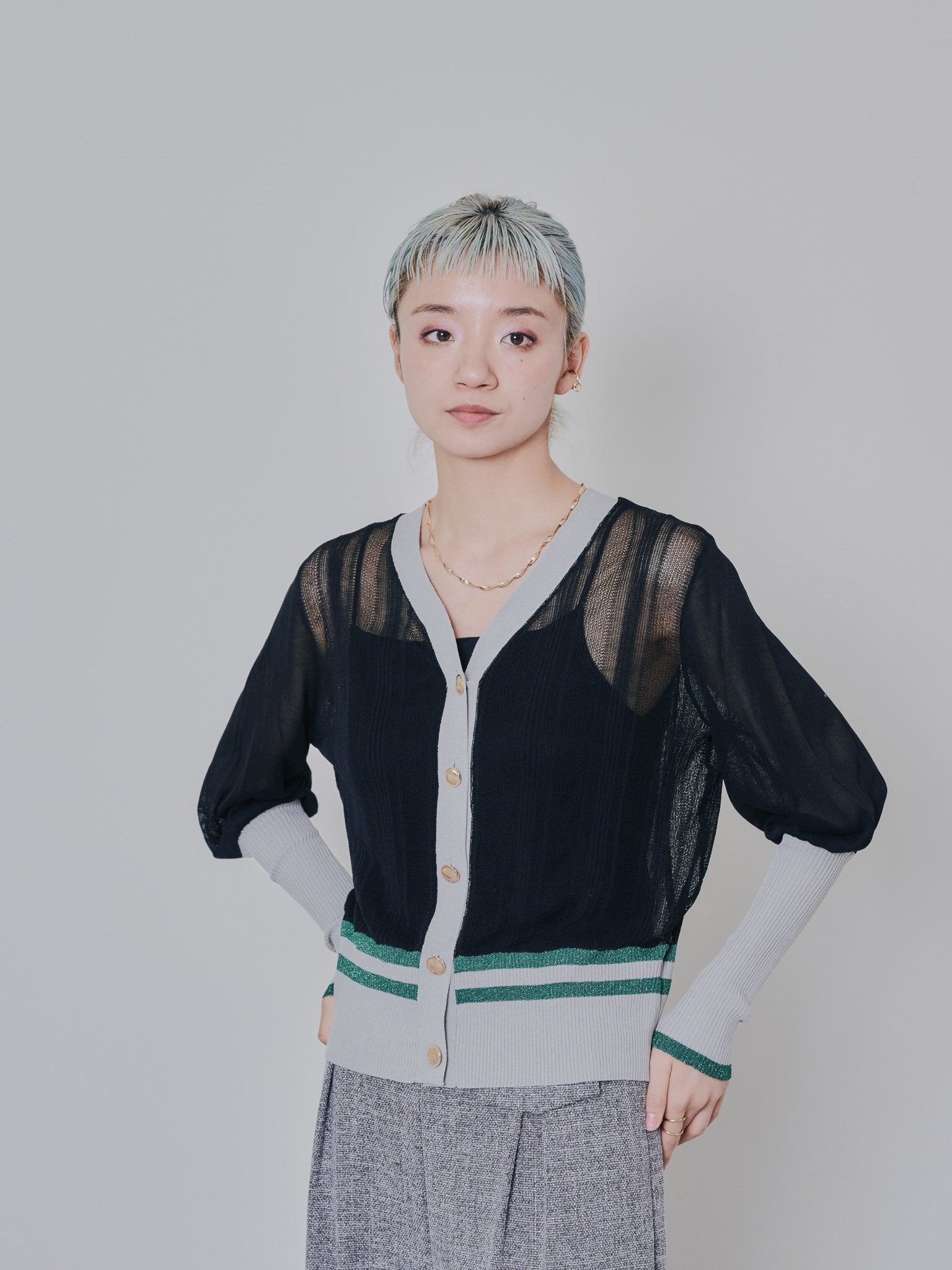 doll up oops - MN323新品 doll up oops カーディガン 38 ブラック トランプ MN323新品 doll up oops カーディガン 38 ブラック トランプ