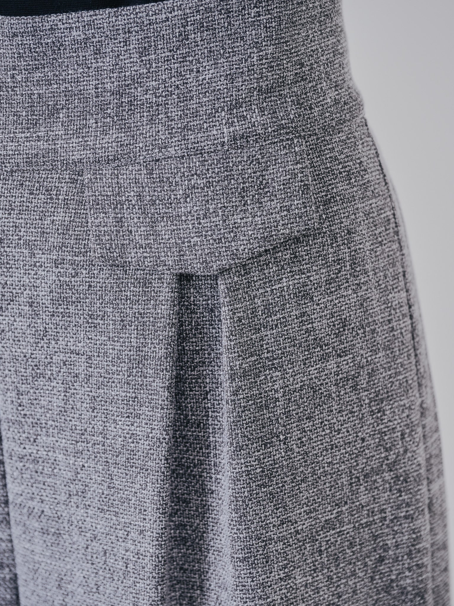 麻ライクツィードワイドパンツ [601287] grey