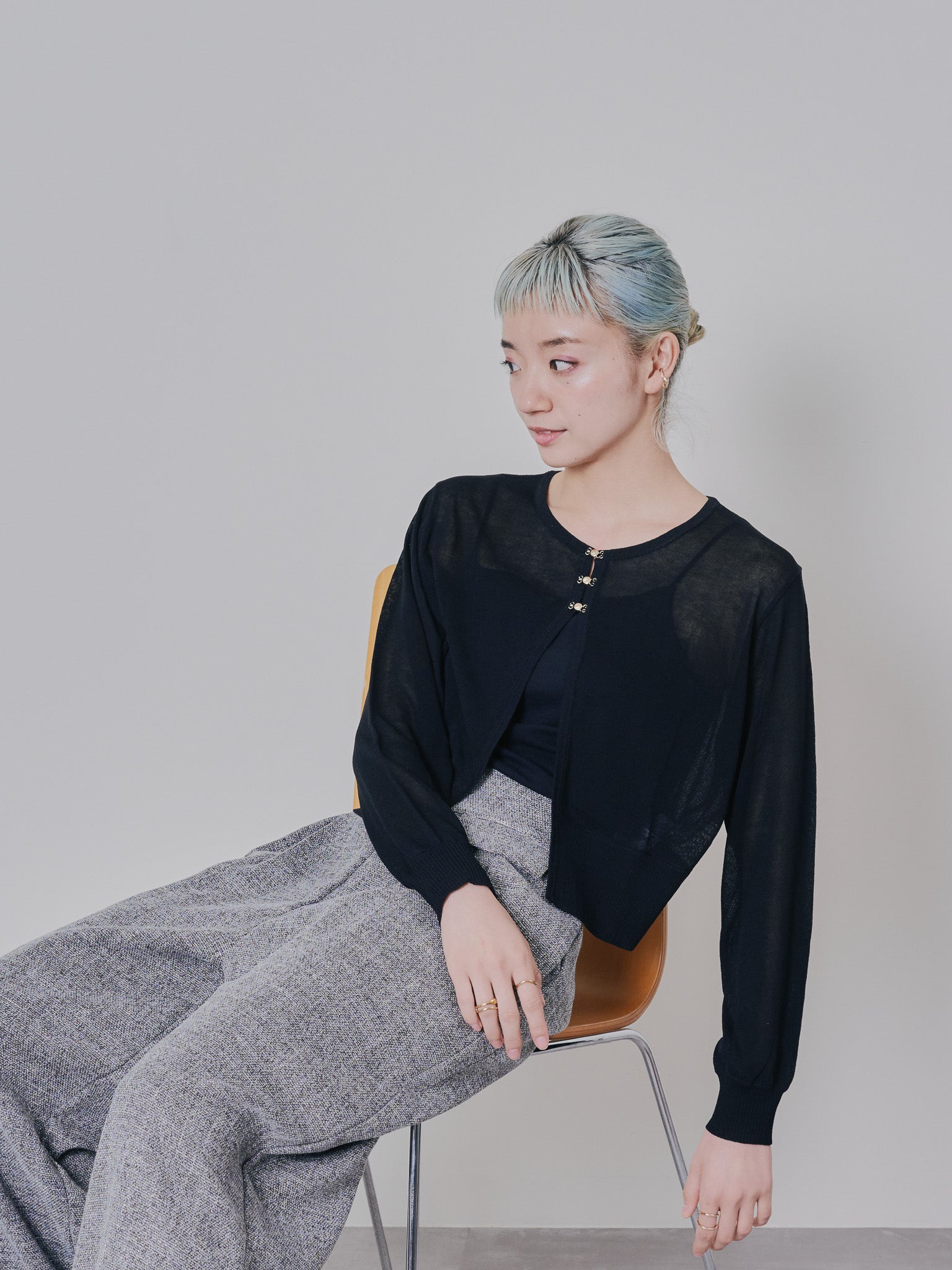 doll up oops - MN323新品 doll up oops カーディガン 38 ブラック トランプ MN323新品 doll up oops カーディガン 38 ブラック トランプ