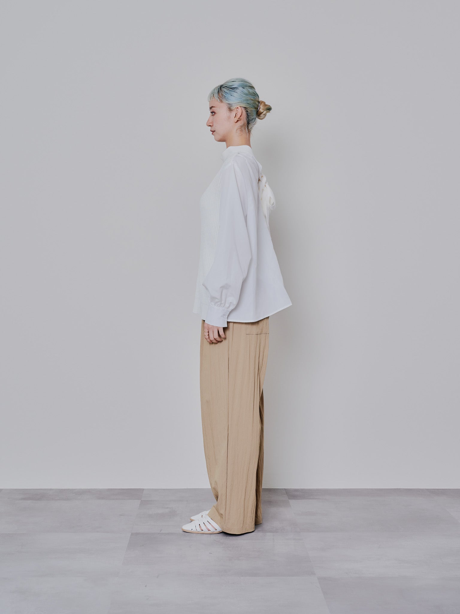 2WAYニット×ブラウストップス [601273] white