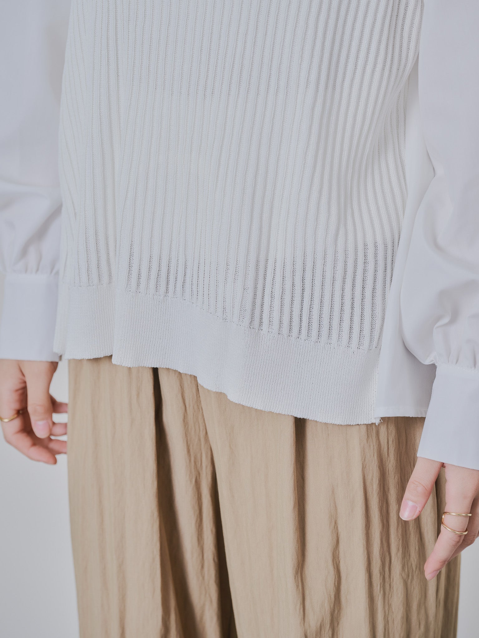 2WAYニット×ブラウストップス [601273] white