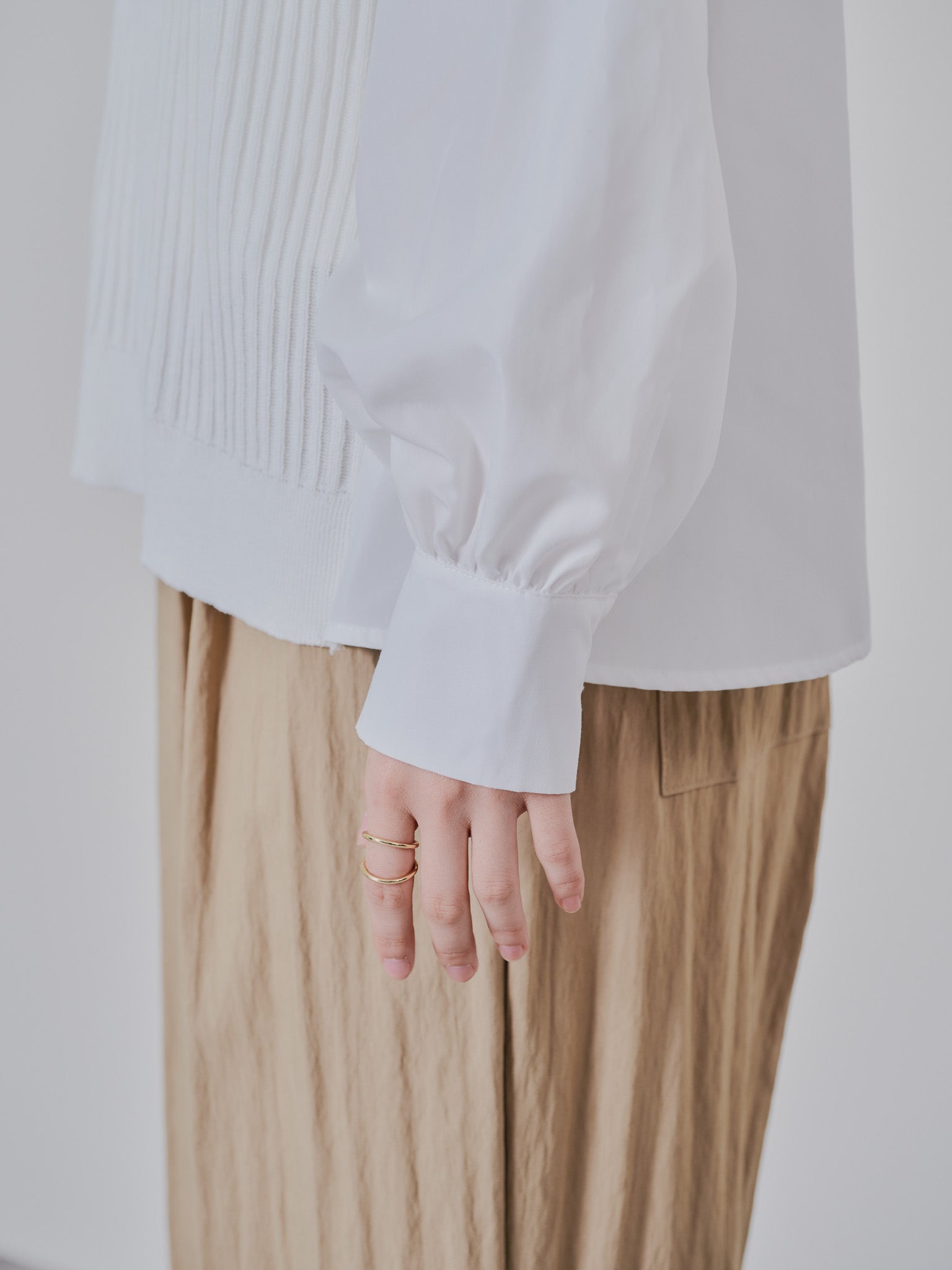 2WAYニット×ブラウストップス [601273] white