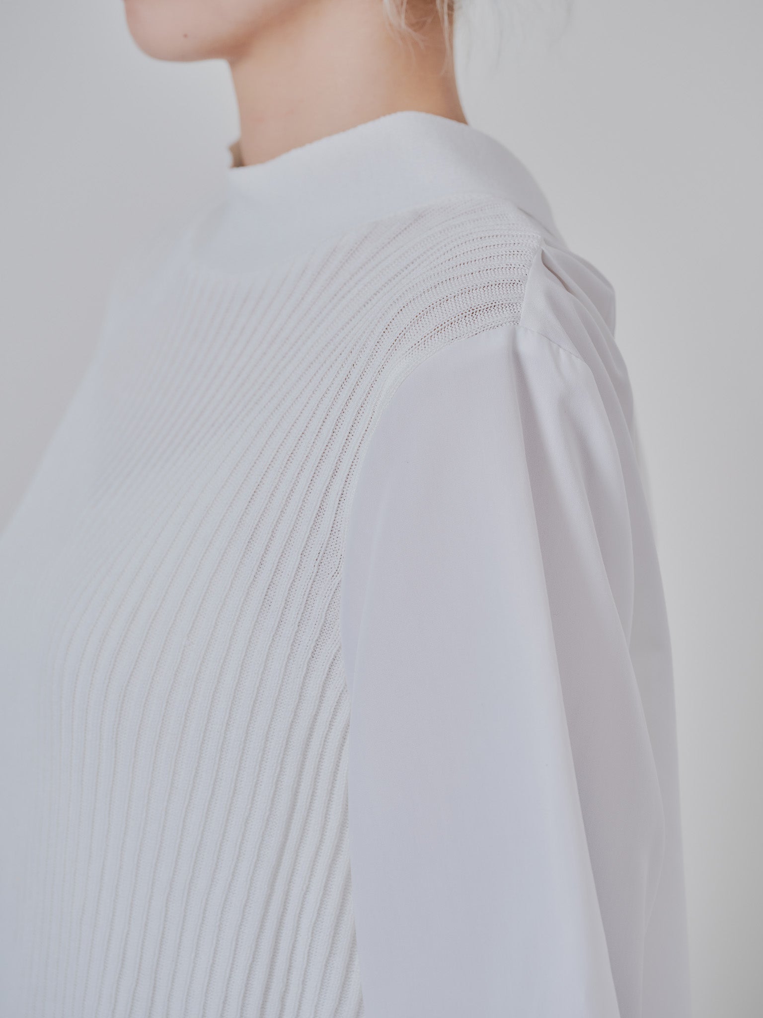 2WAYニット×ブラウストップス [601273] white