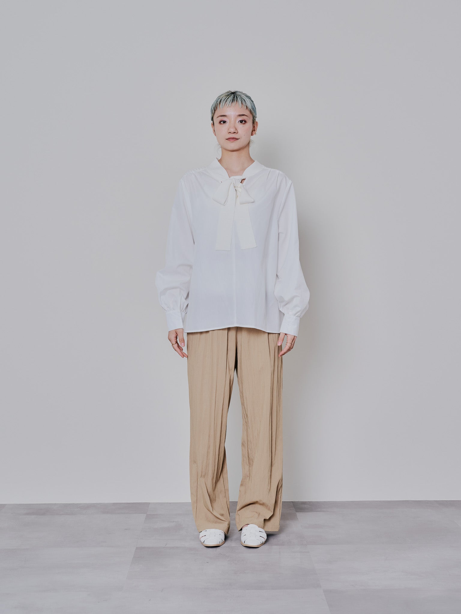 2WAYニット×ブラウストップス [601273] white