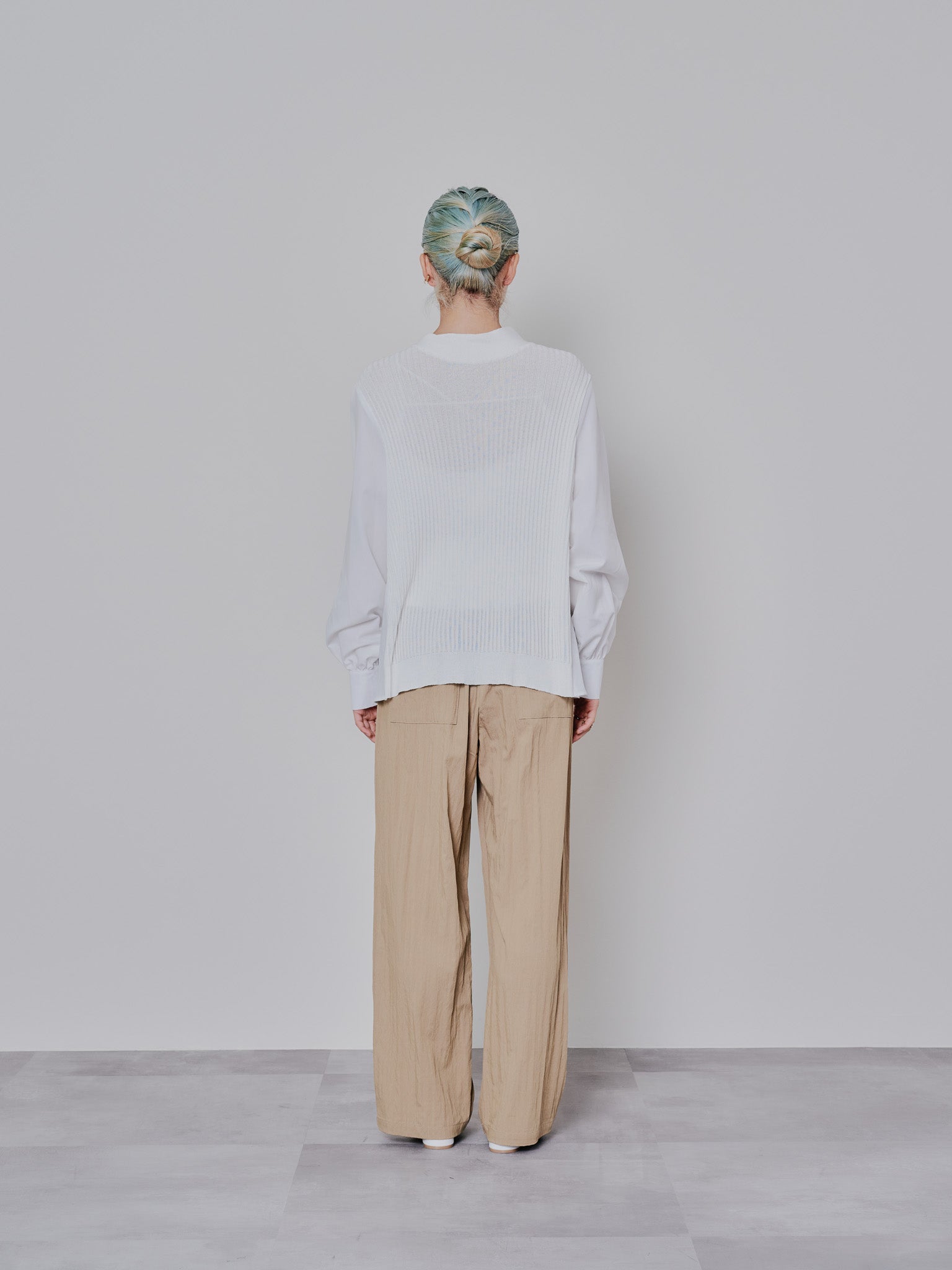 2WAYニット×ブラウストップス [601273] white
