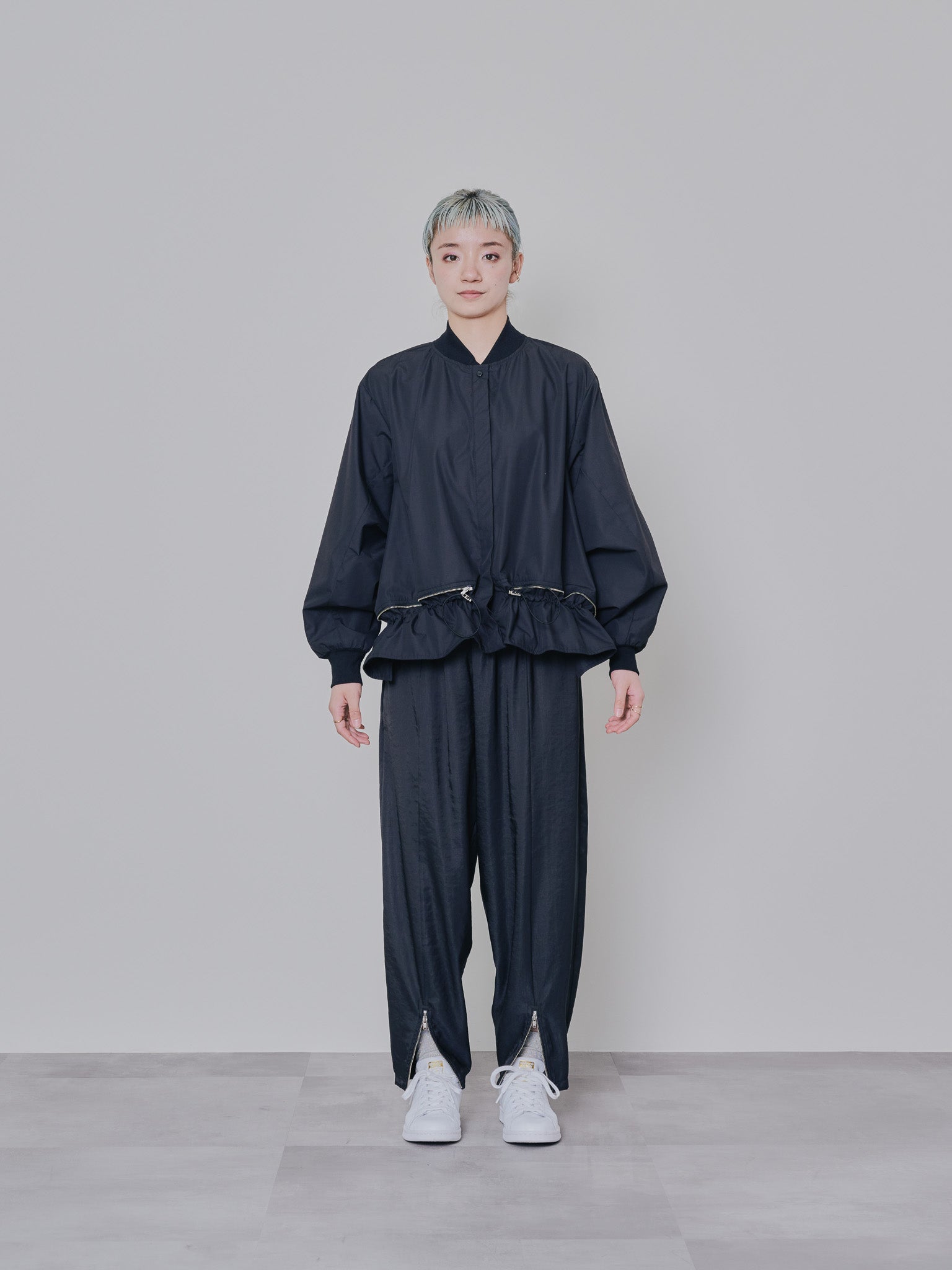 ヘムジップコクーンパンツ [601309] black