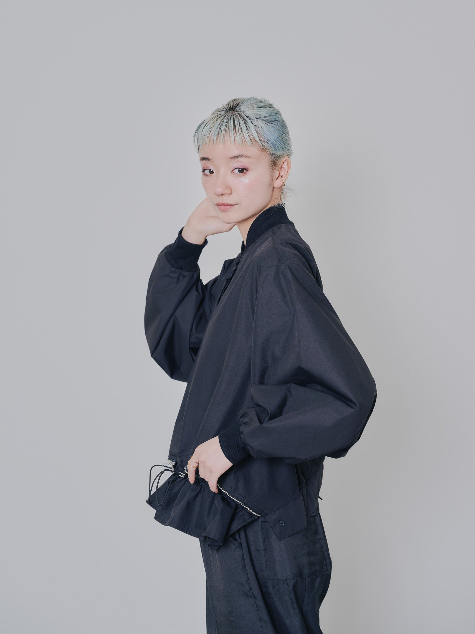 2WAY MA-1シャツ [601277] black