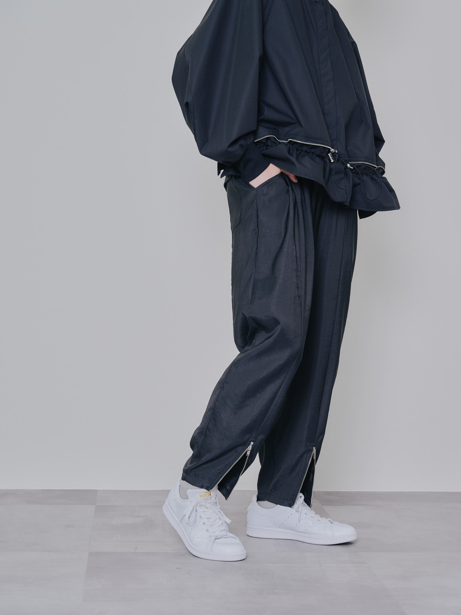 ヘムジップコクーンパンツ [601309] black