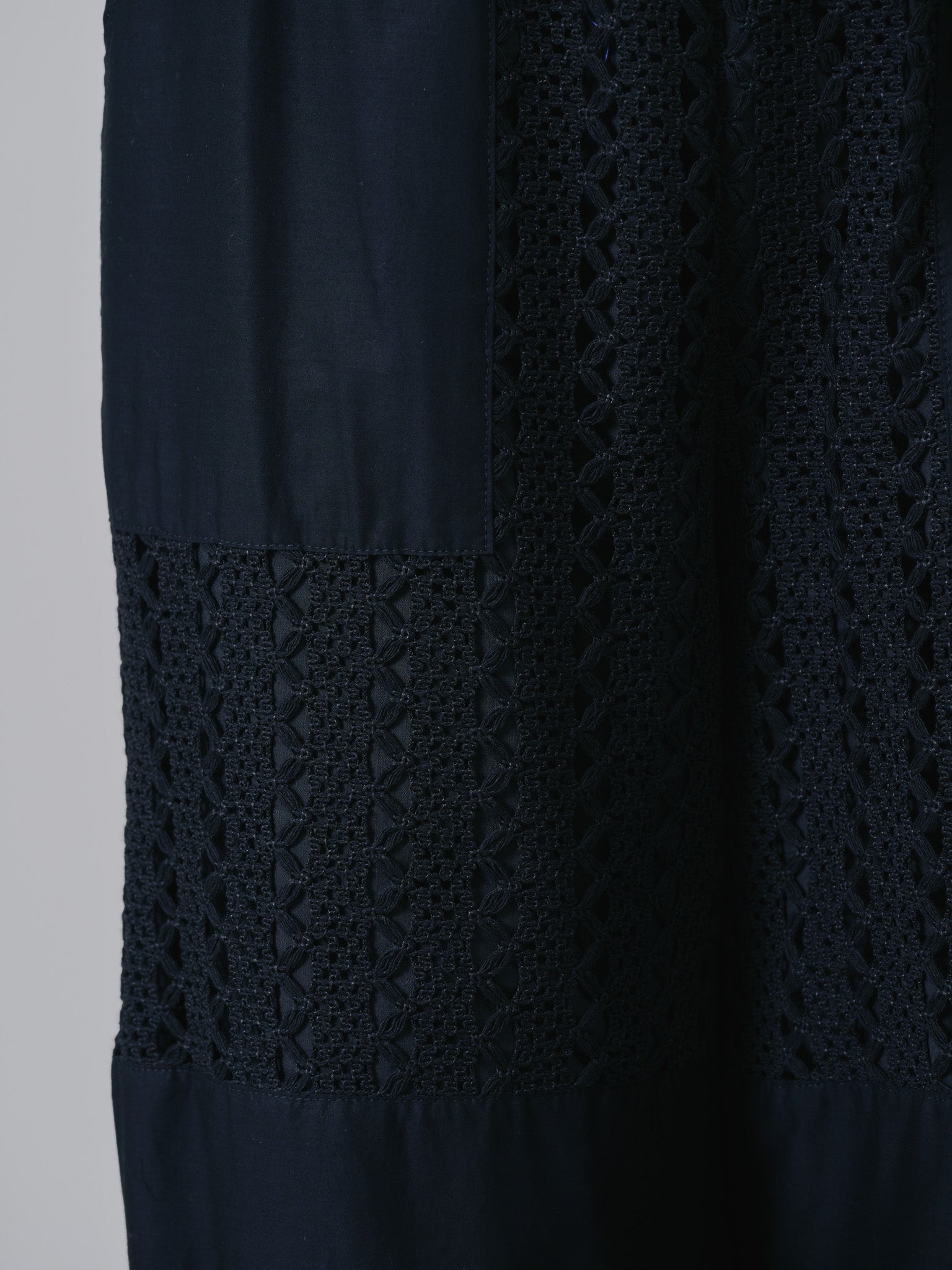 異素材切替レースパンツ [601333] black