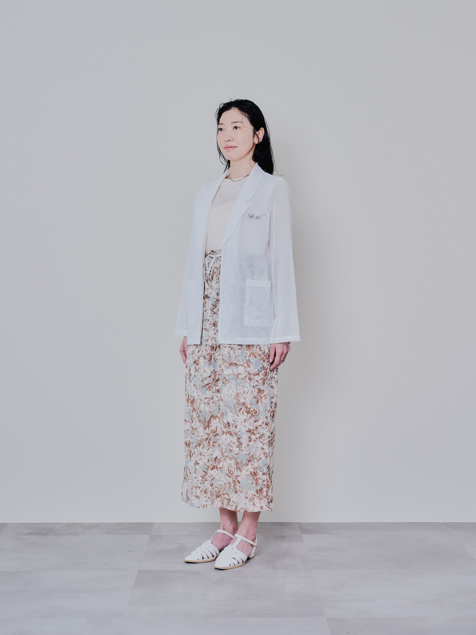 アートフラワープリントタンクワンピース [603323] mint green