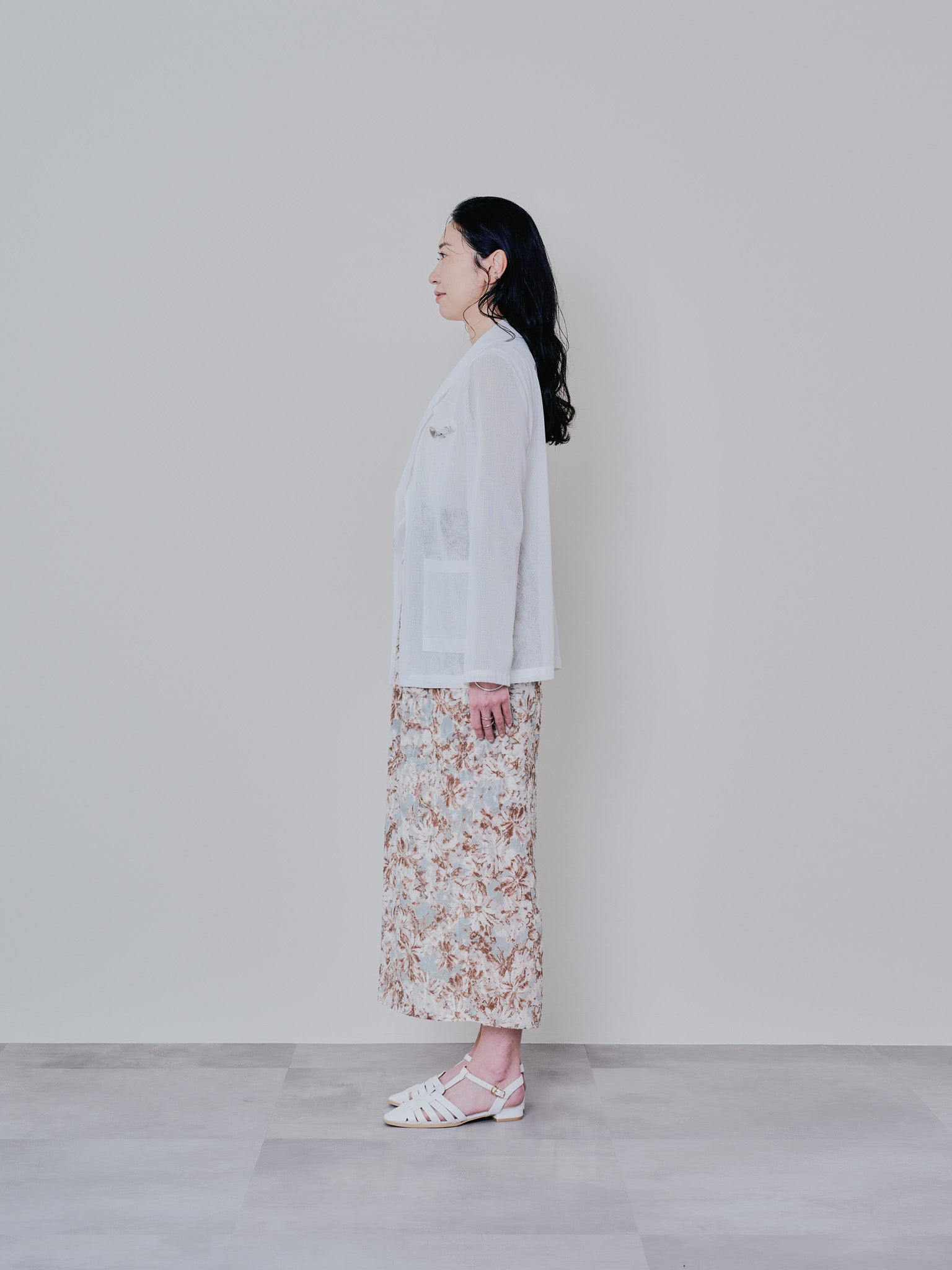 アートフラワープリントタンクワンピース [603323] mint green