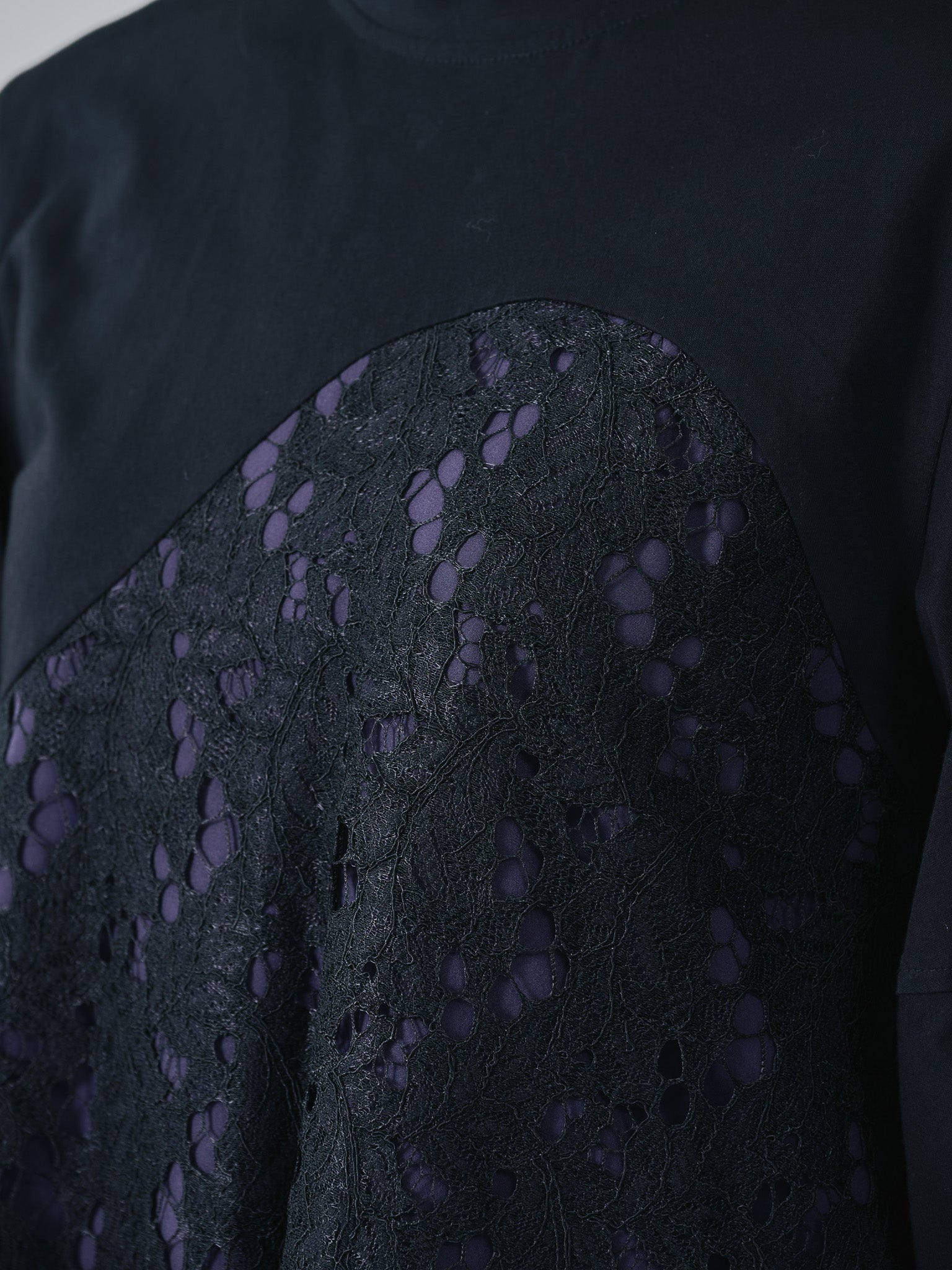 バックタイヘムレース切替トップス [603327] black