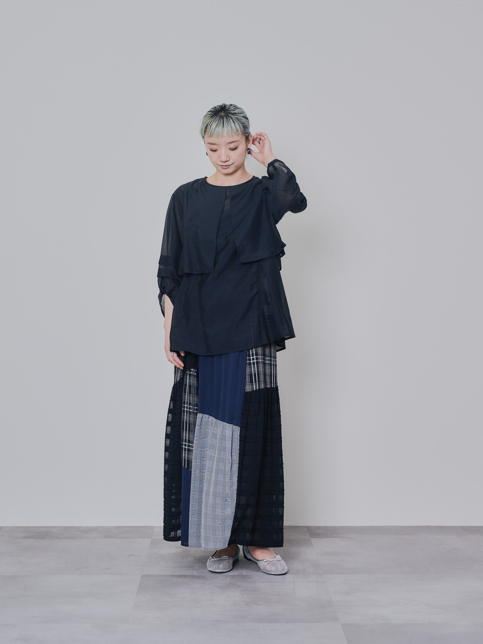 ケープライクシアーチュニックブラウス [603329] black