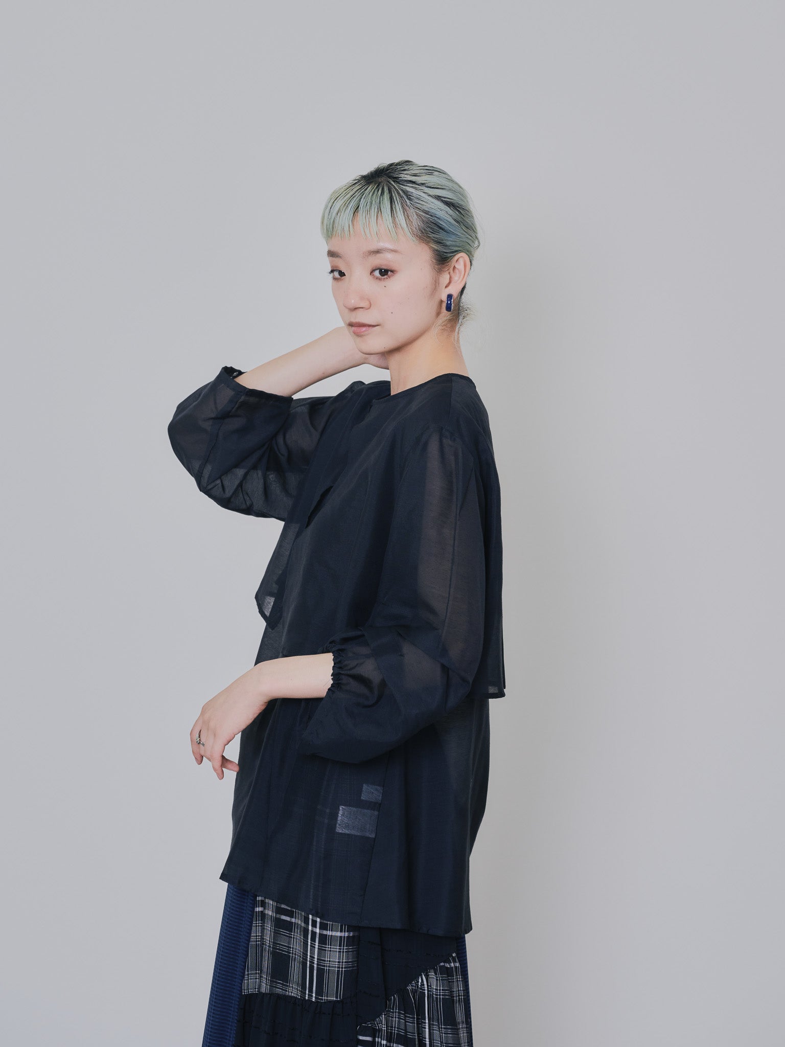 ケープライクシアーチュニックブラウス [603329] black