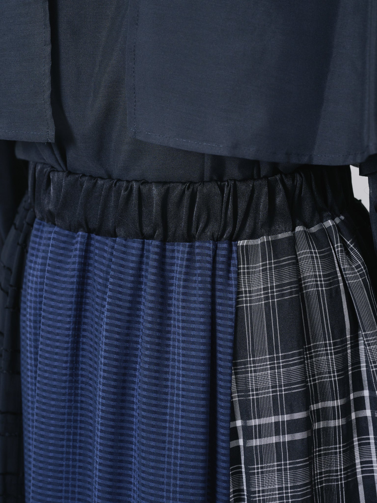 【TIME SALE 10/21 17:00まで!!】ミックスチェックギャザースカート [601361] black