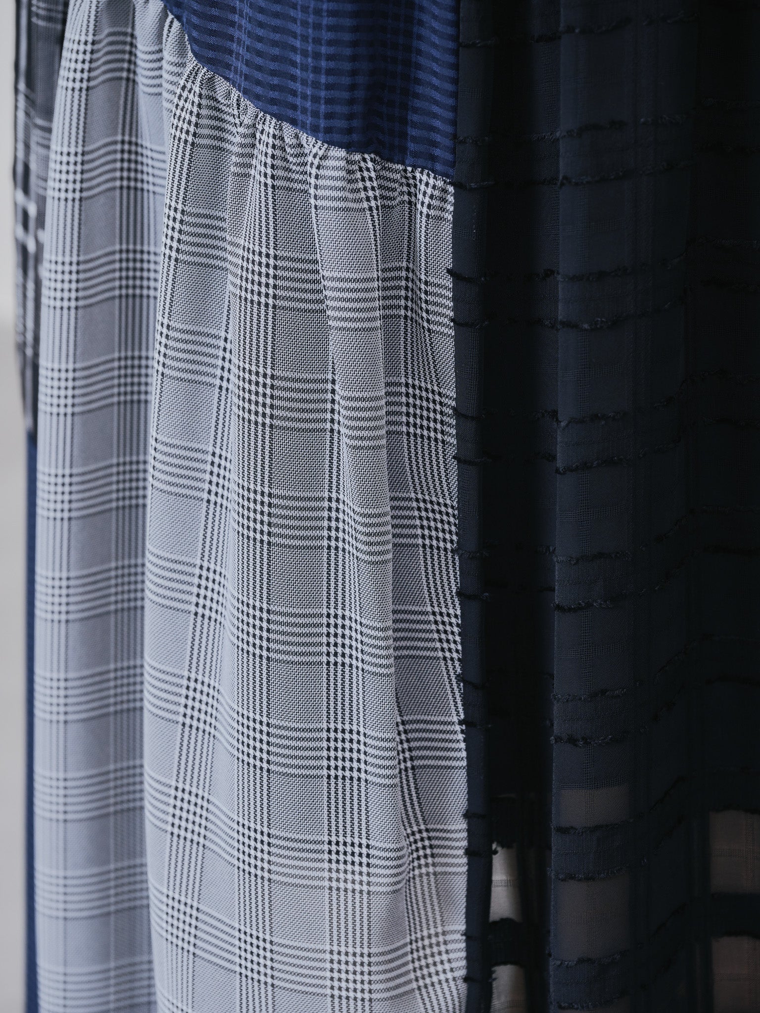 【TIME SALE 10/21 17:00まで!!】ミックスチェックギャザースカート [601361] black