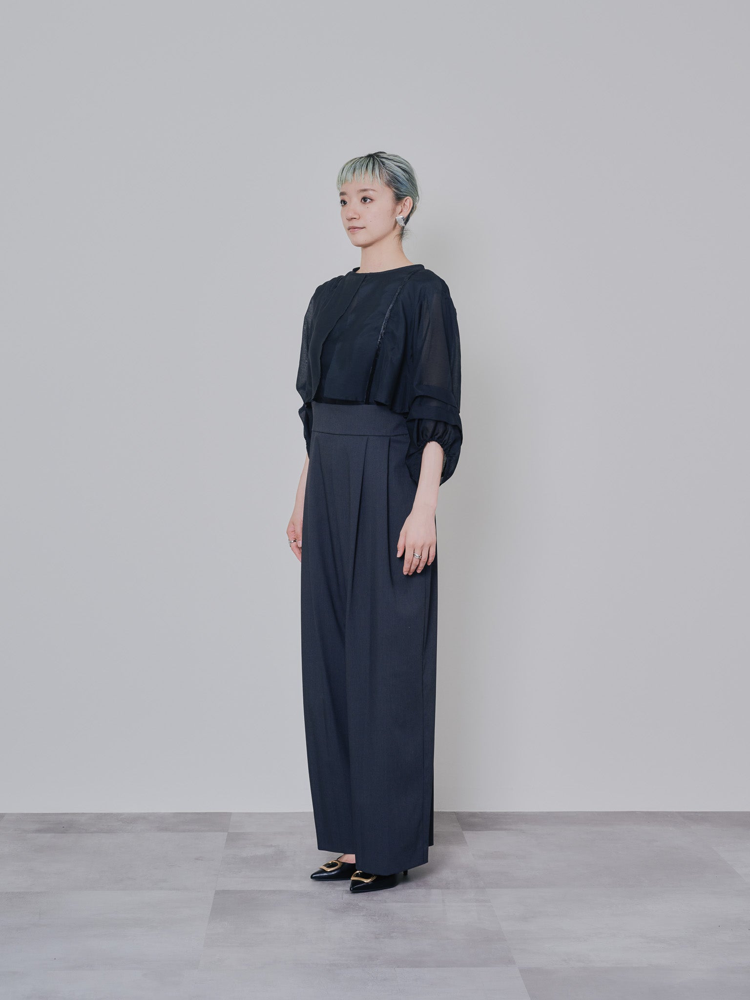 ベロアサスペンダー付パンツ [603332] charcoal