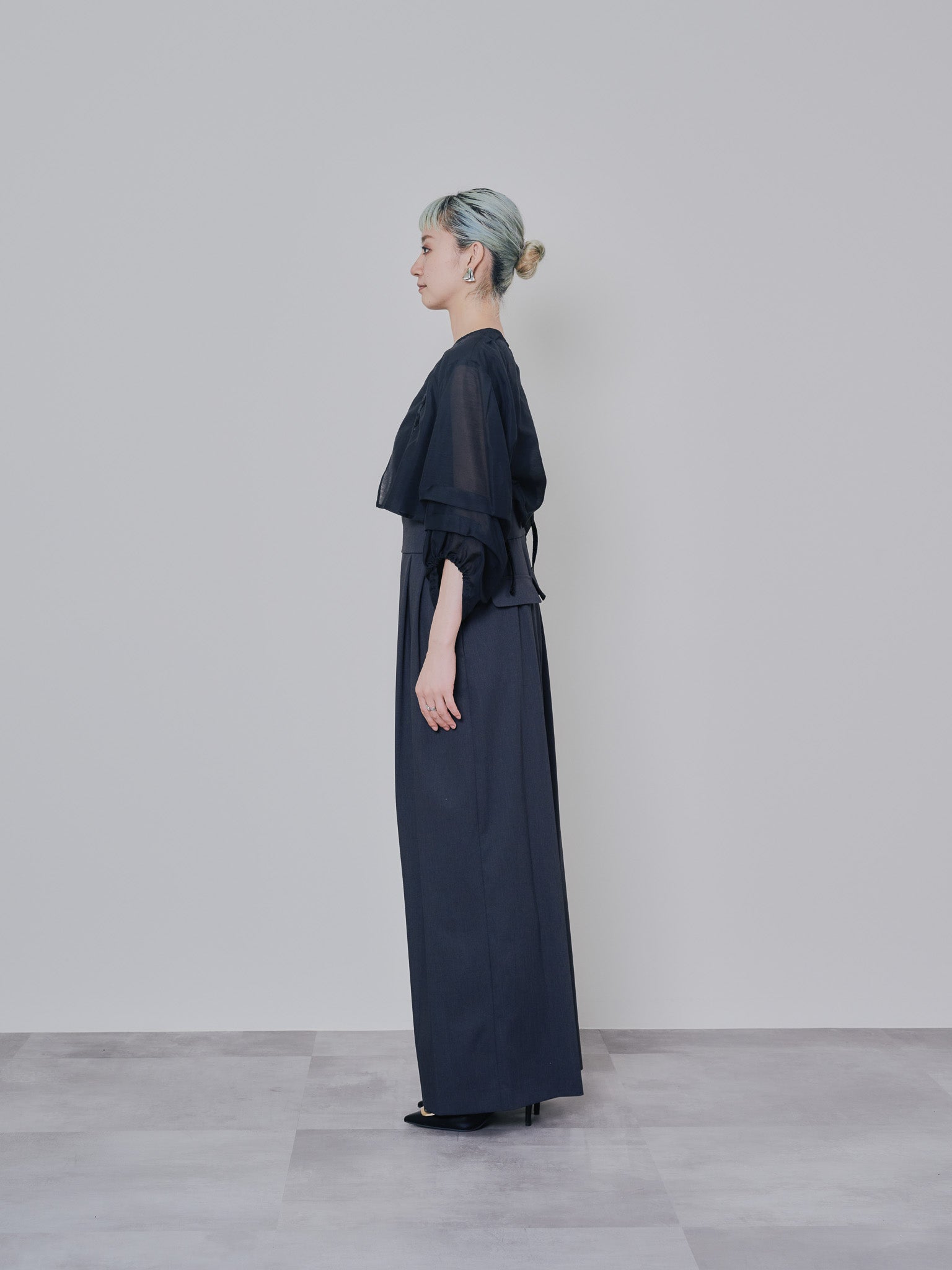 ベロアサスペンダー付パンツ [603332] charcoal