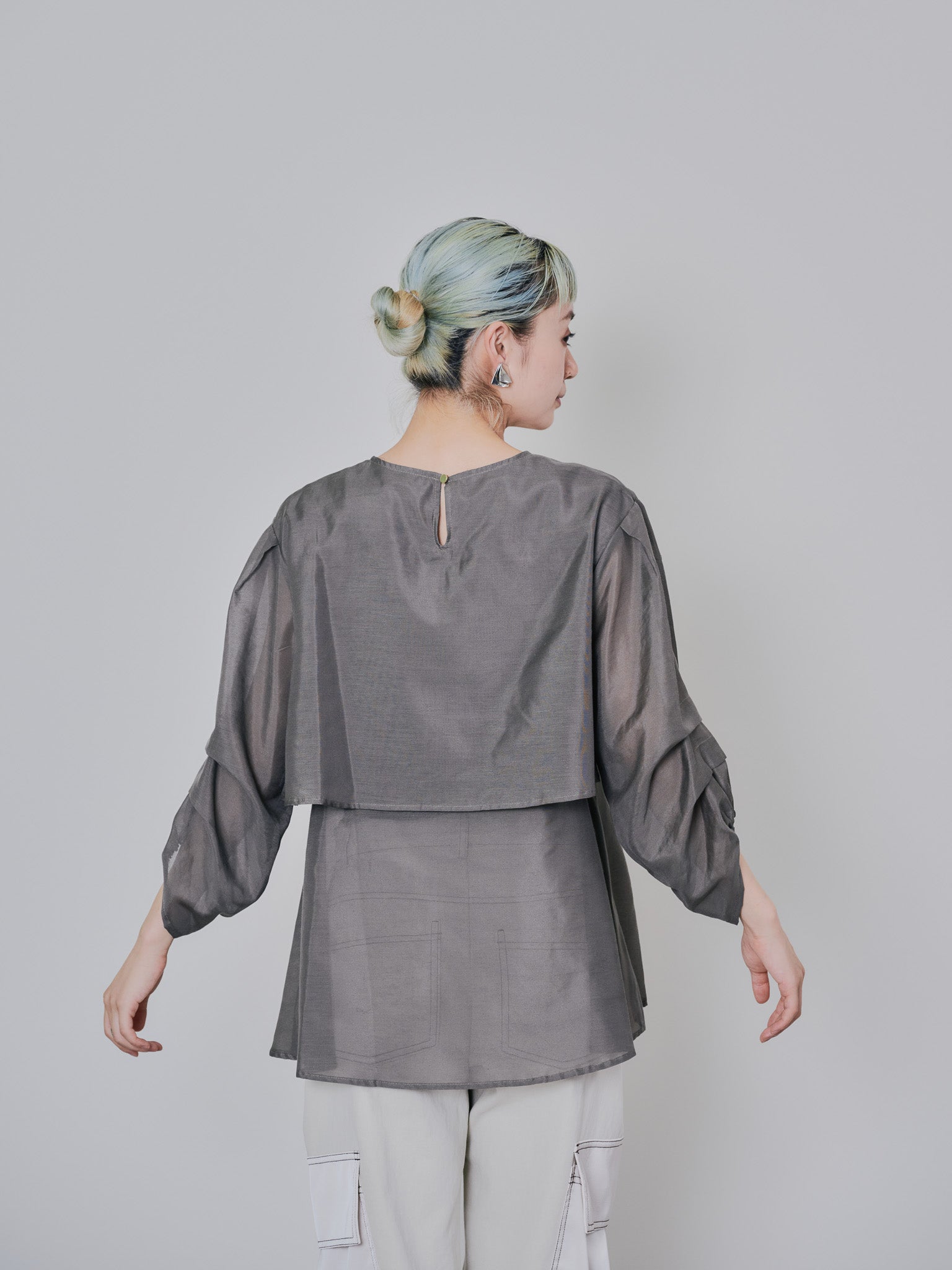 ケープライクシアーチュニックブラウス [603329] khaki