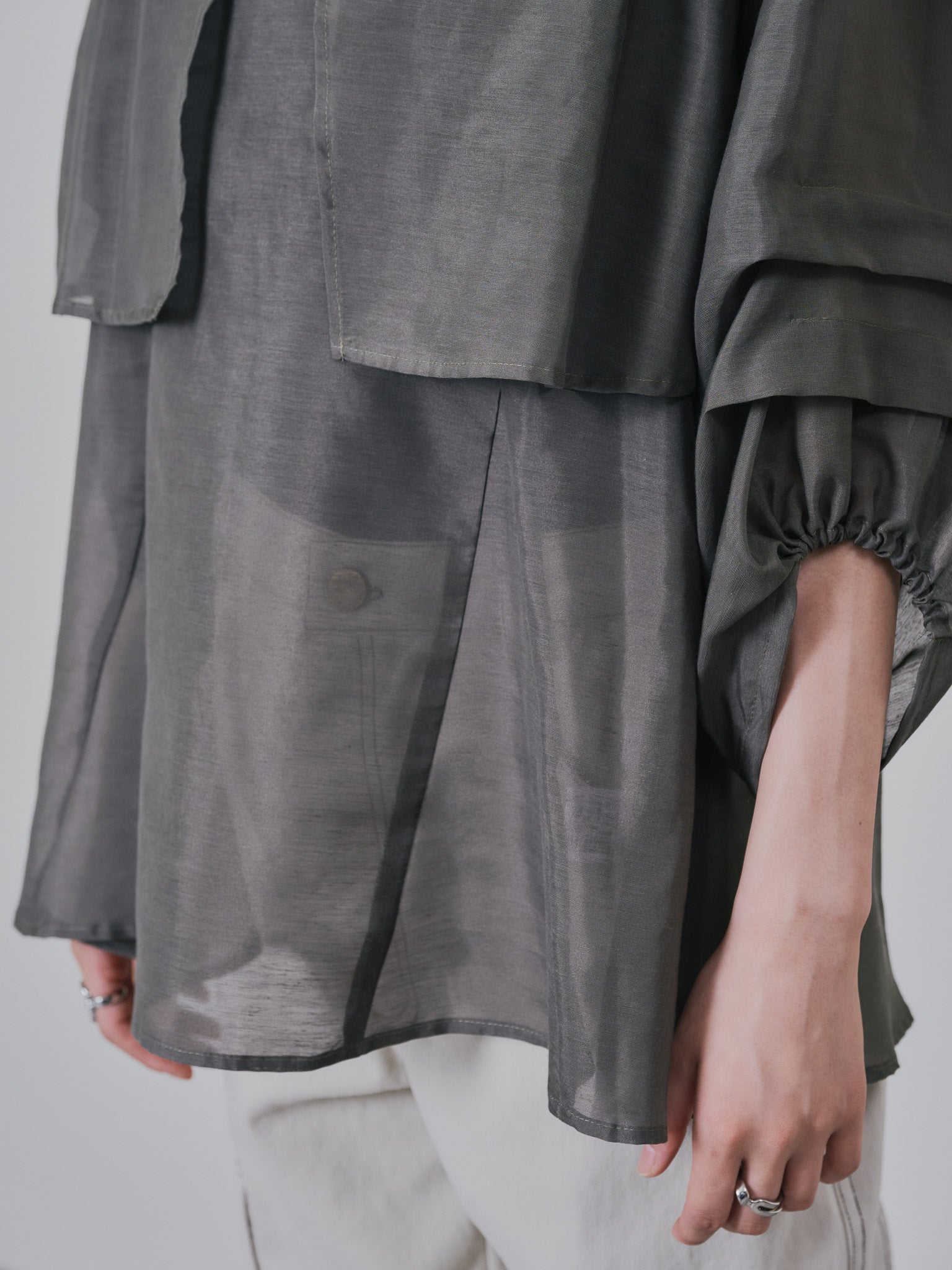 ケープライクシアーチュニックブラウス [603329] khaki