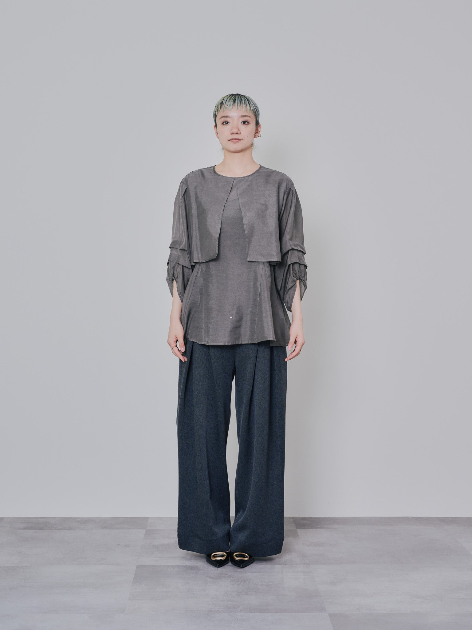 ケープライクシアーチュニックブラウス [603329] khaki