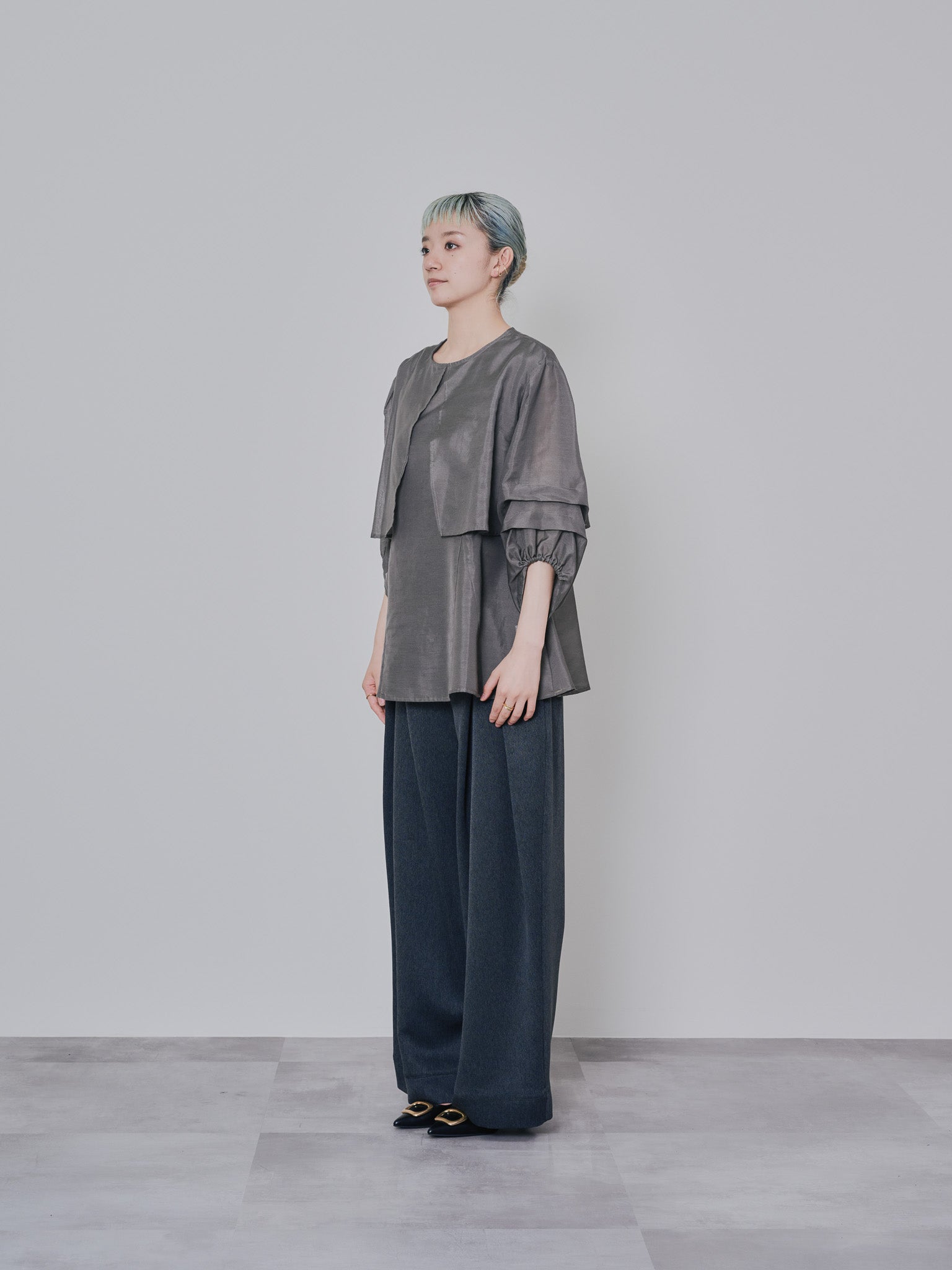 ケープライクシアーチュニックブラウス [603329] khaki
