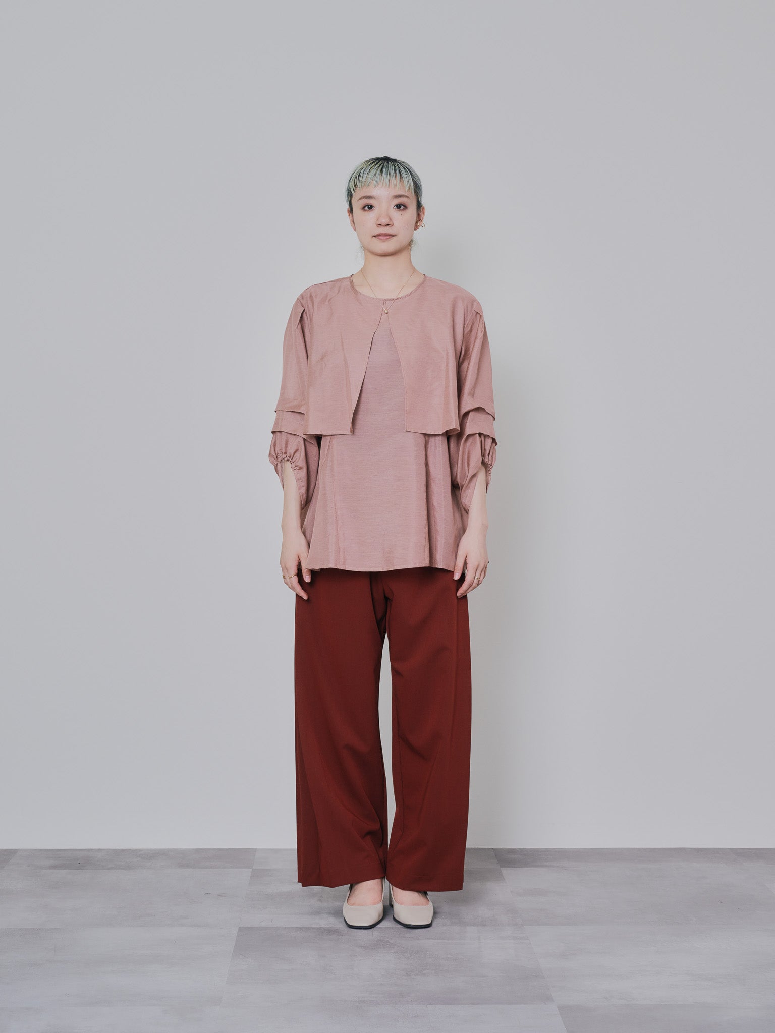 ケープライクシアーチュニックブラウス [603329] pink