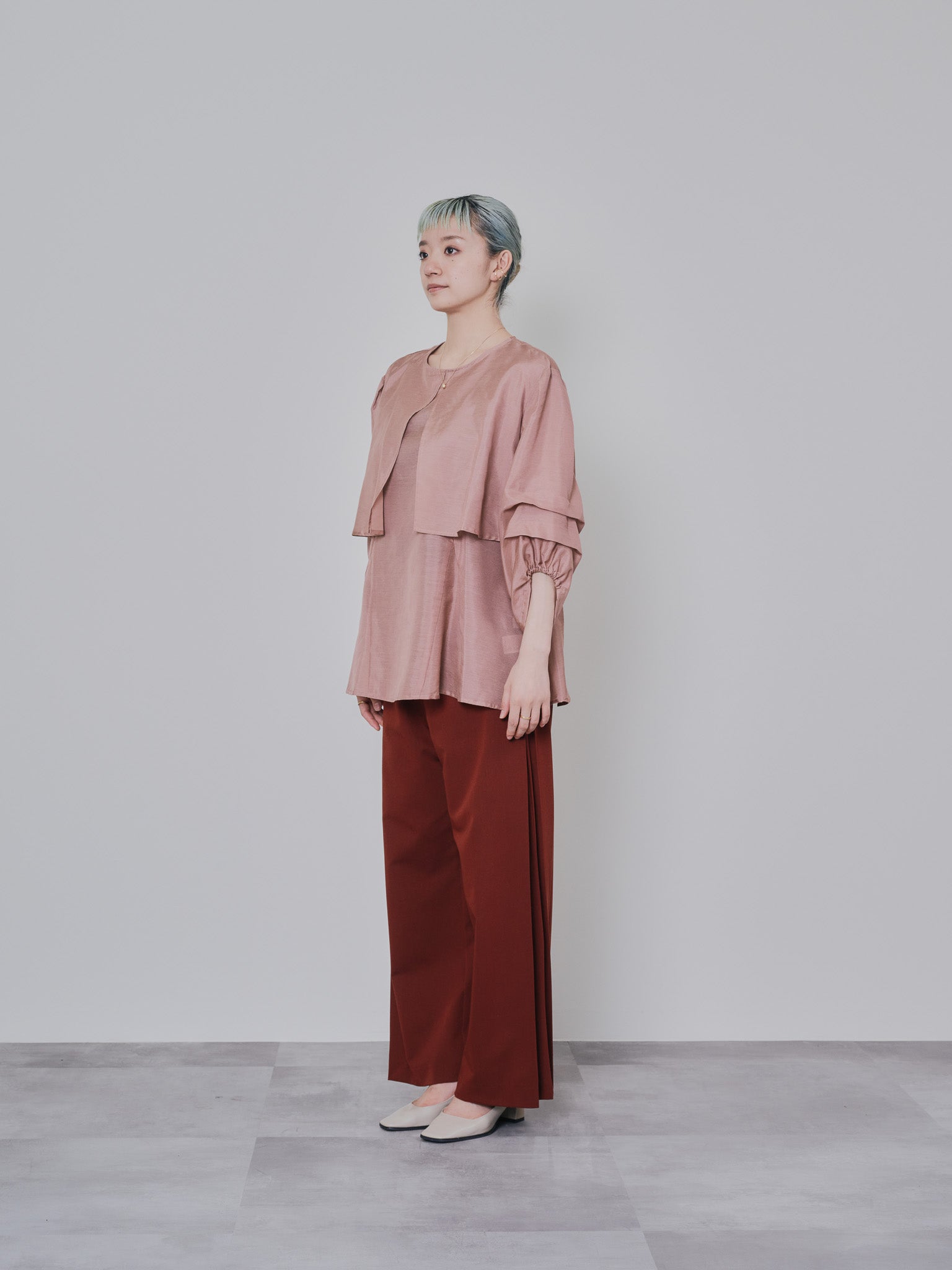 ケープライクシアーチュニックブラウス [603329] pink