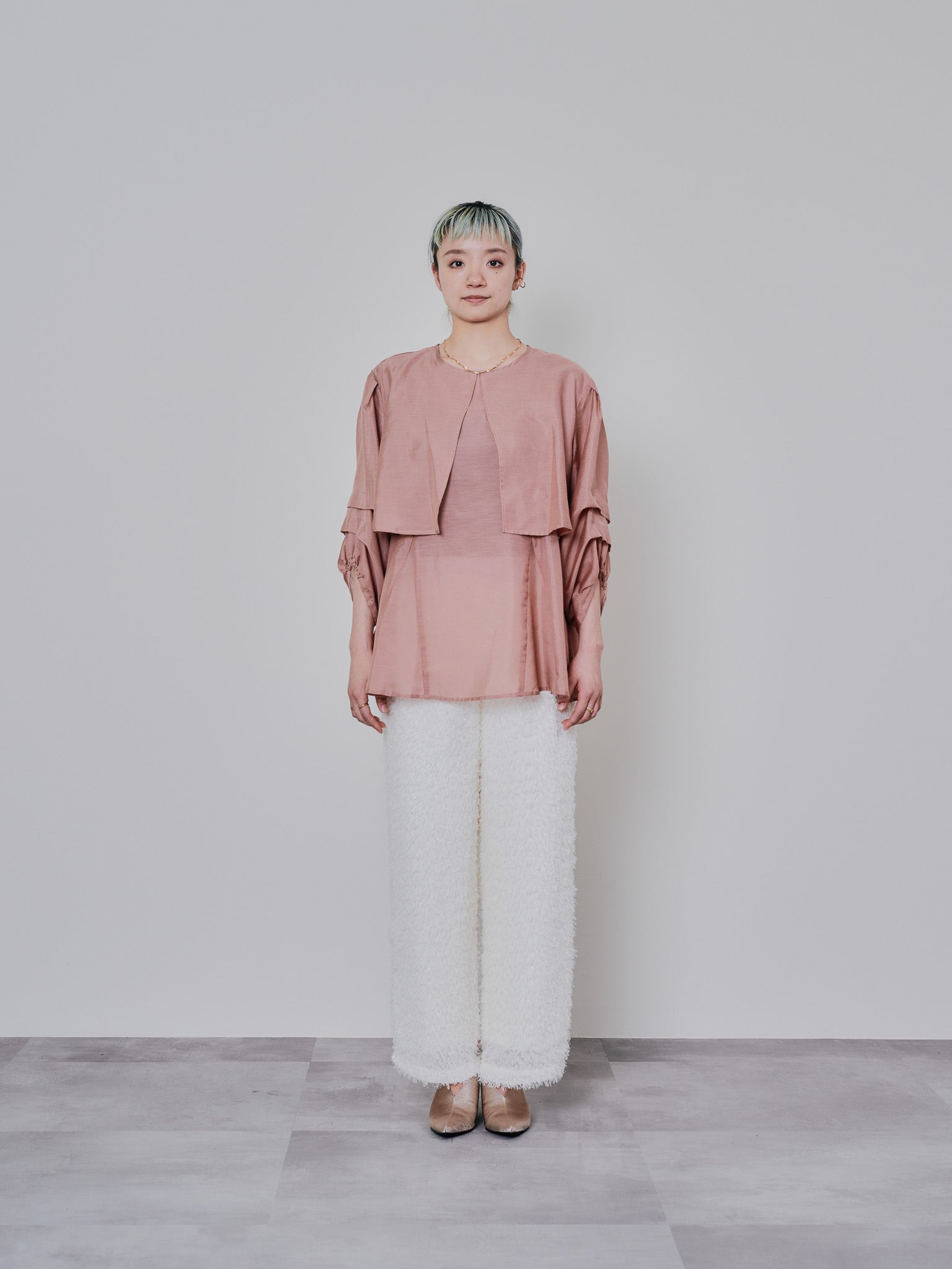 ケープライクシアーチュニックブラウス [603329] pink