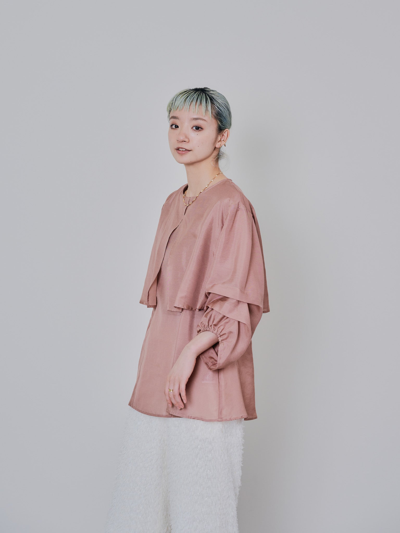 ケープライクシアーチュニックブラウス [603329] pink